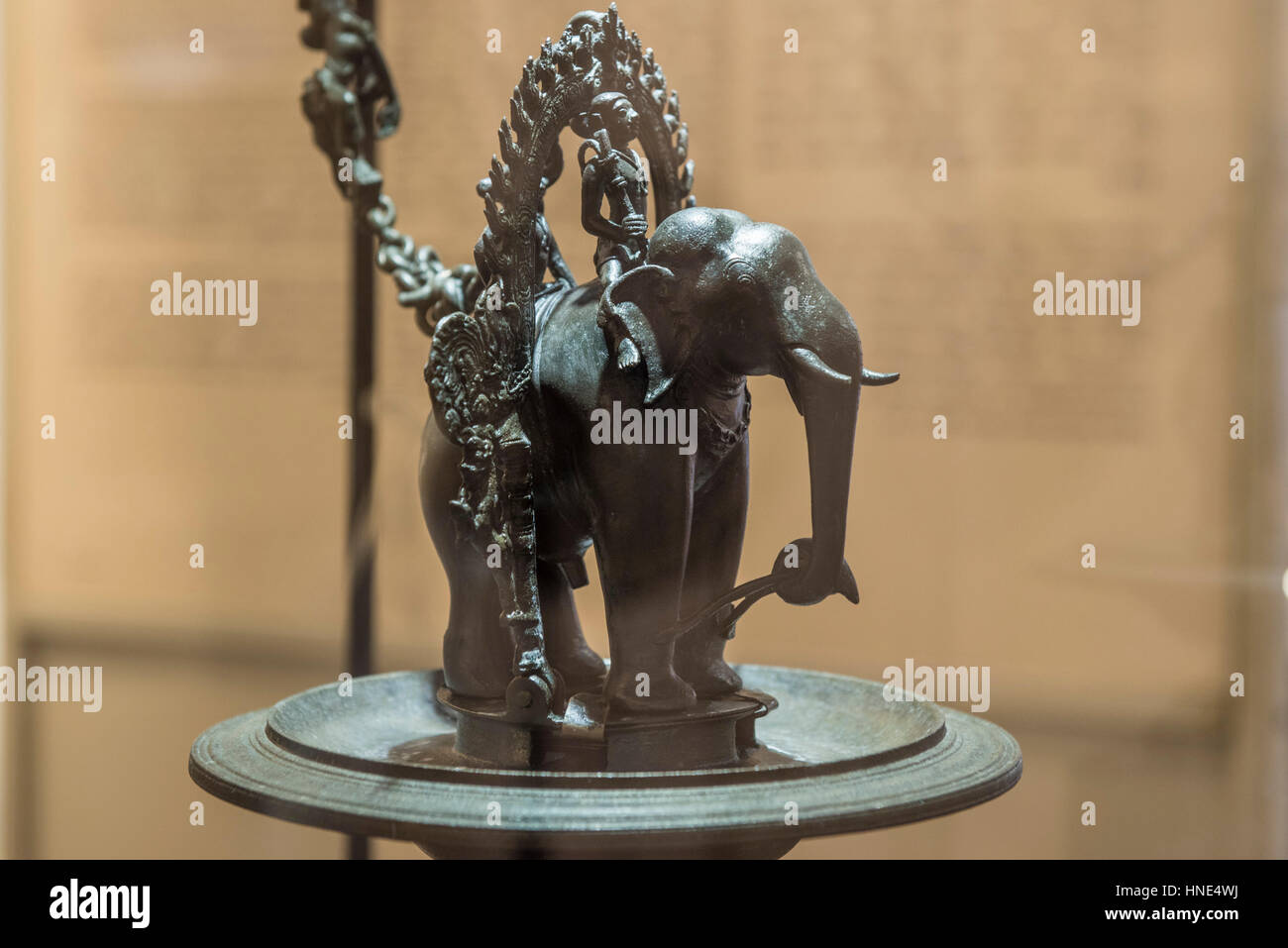 Bronze statue, Display in the National Museum, Colombo, Sri Lanka Stock