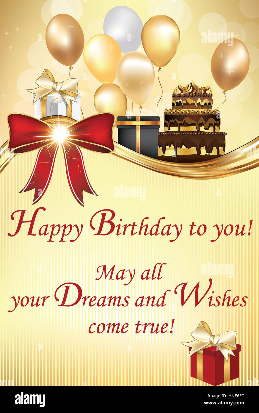 Birthday greeting card - May all your Dreams and Wishes come true ...