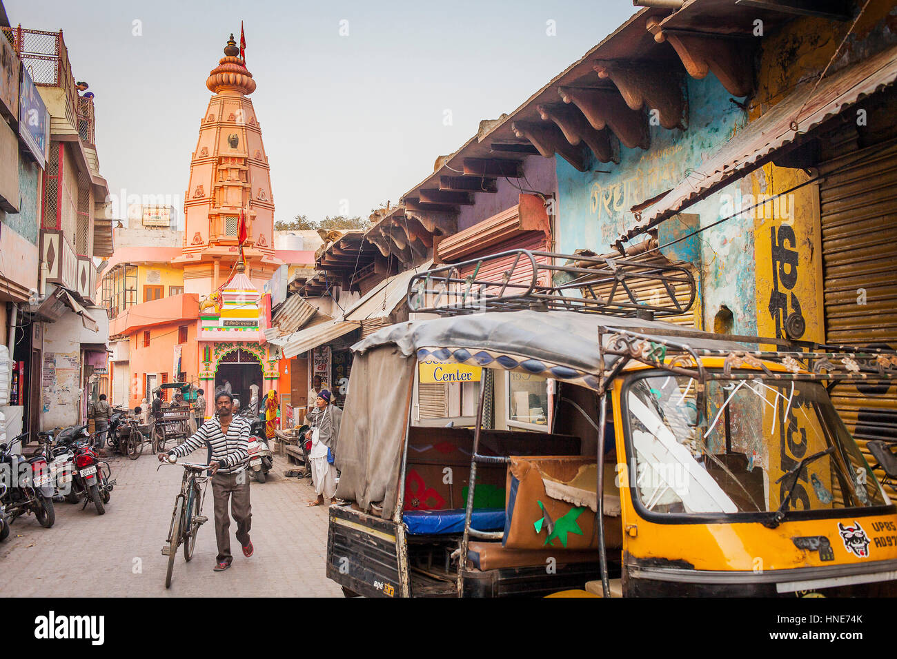 Street scene, in Gopinath Bagh street, Historical Center,Vrindavan