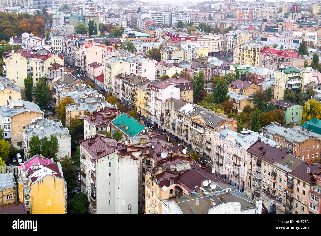 Aerial view of Kyiv center, Ukraine Stock Photo