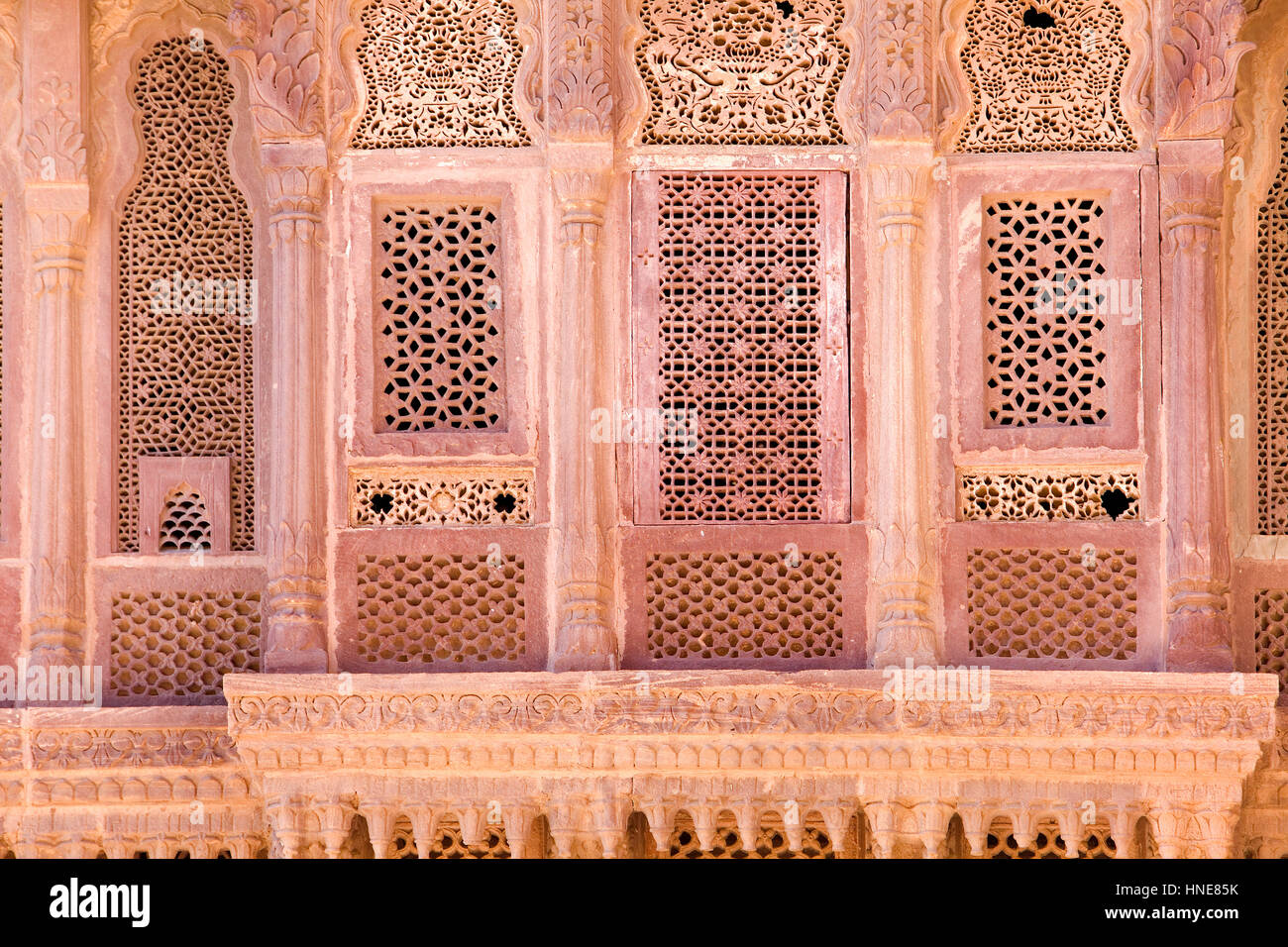 Mehrangarh Fort, exterior details inside of the fort,Jodhpur, Rajasthan, India Stock Photo