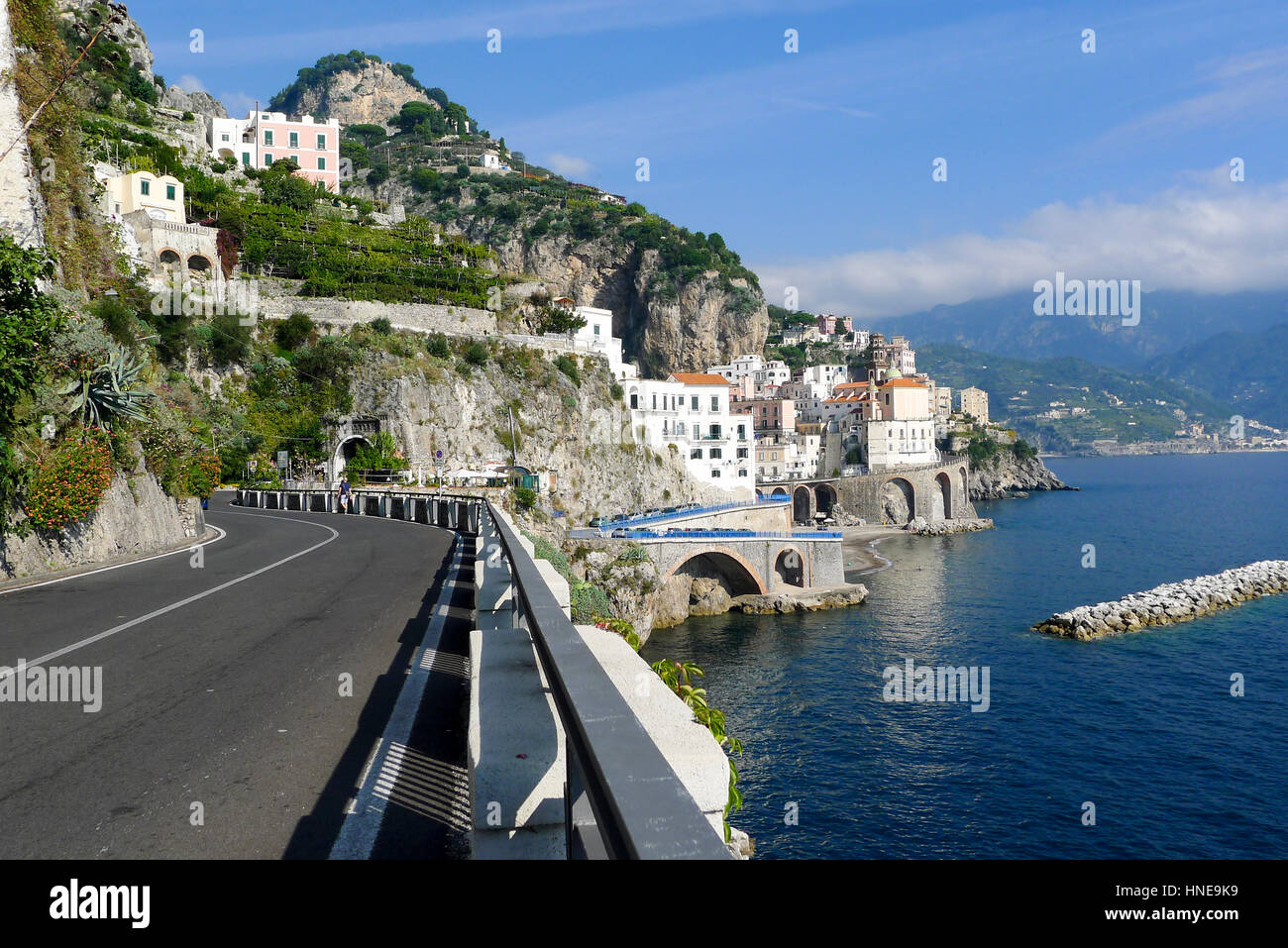 Amalfi Coast Looking From Amalfi Towards Castiglione Italy Stock Photo