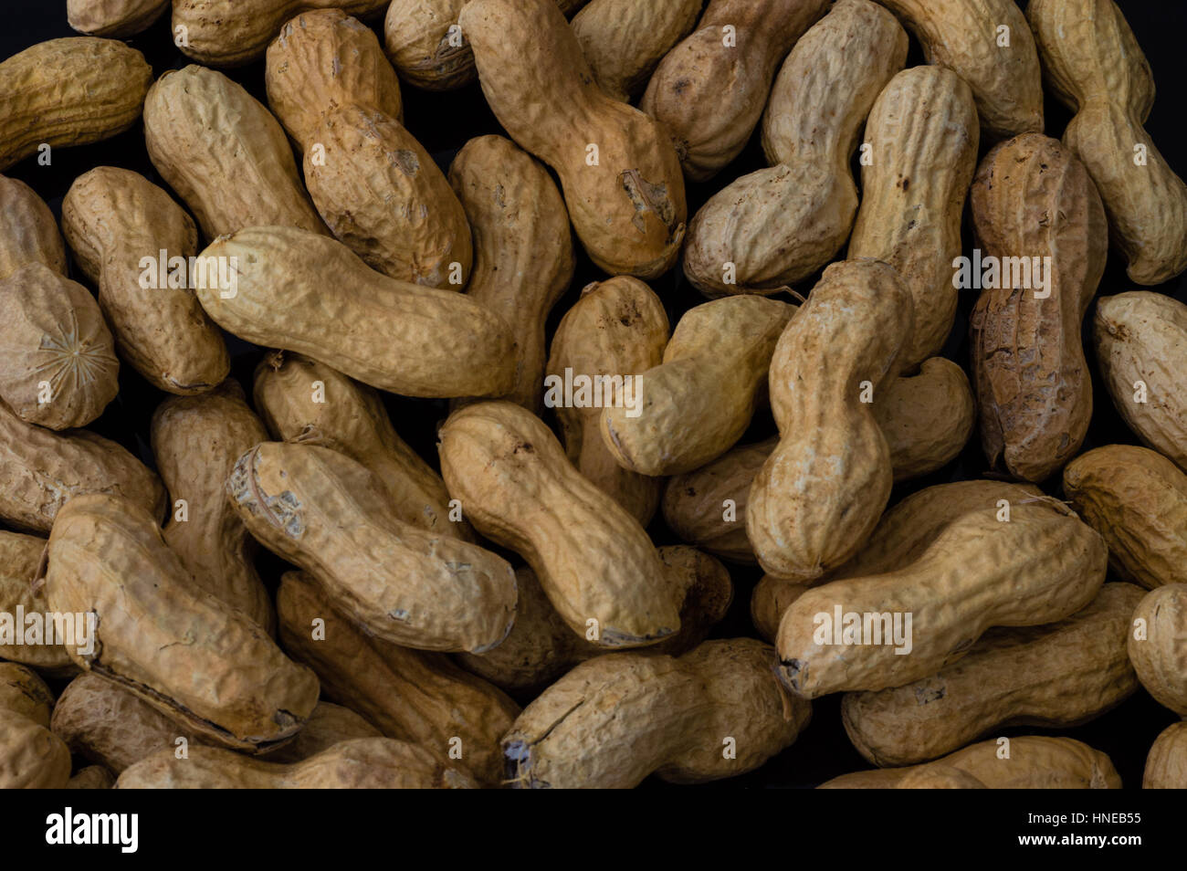 Top view of raw peanuts with shell Stock Photo