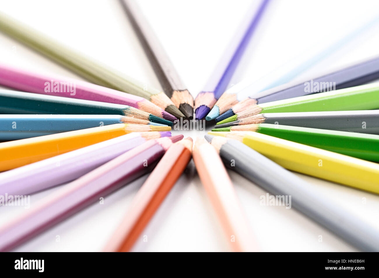 Rainbow colored pencils closeup Stock Photo Alamy