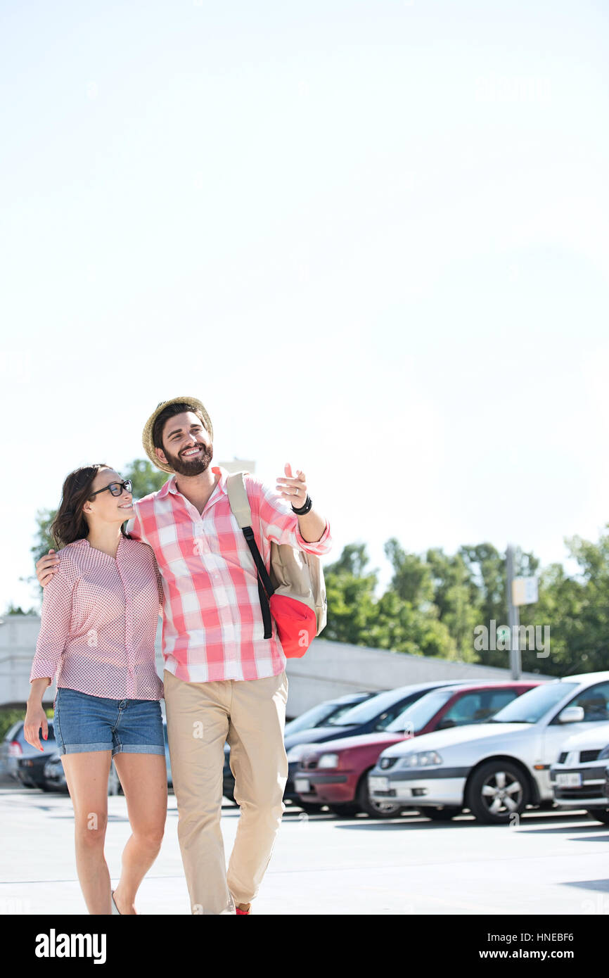 Man woman walking smiling street hi-res stock photography and images ...