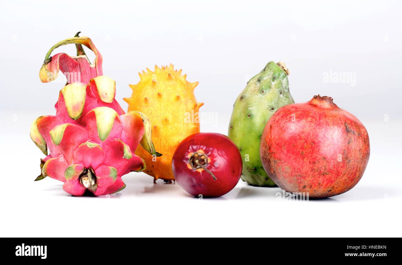 Composition of exotic fruits - studio shot Stock Photo