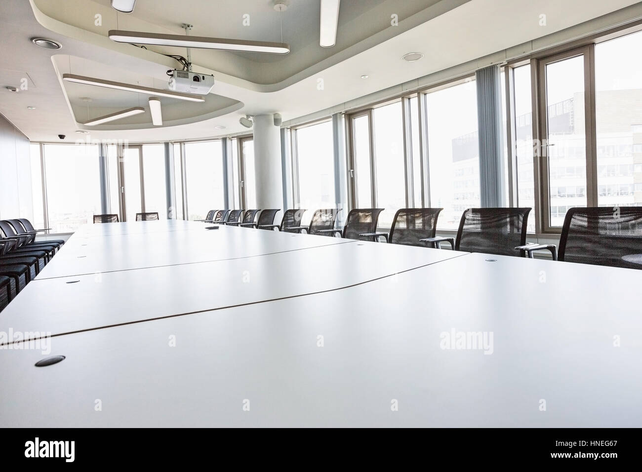 Interior of empty conference room in creative office Stock Photo