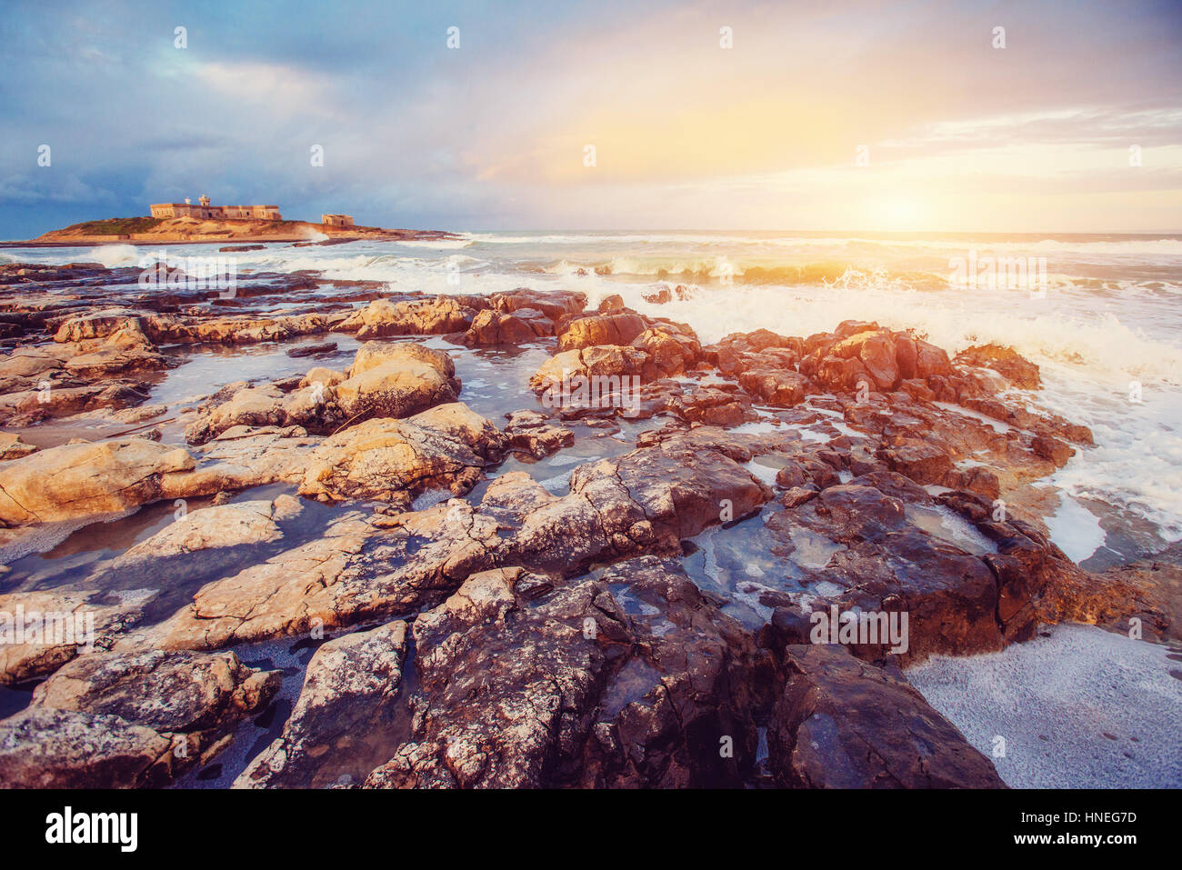 Scenic rocky coastline Cape Milazzo. Sicily, Italy Stock Photo - Alamy