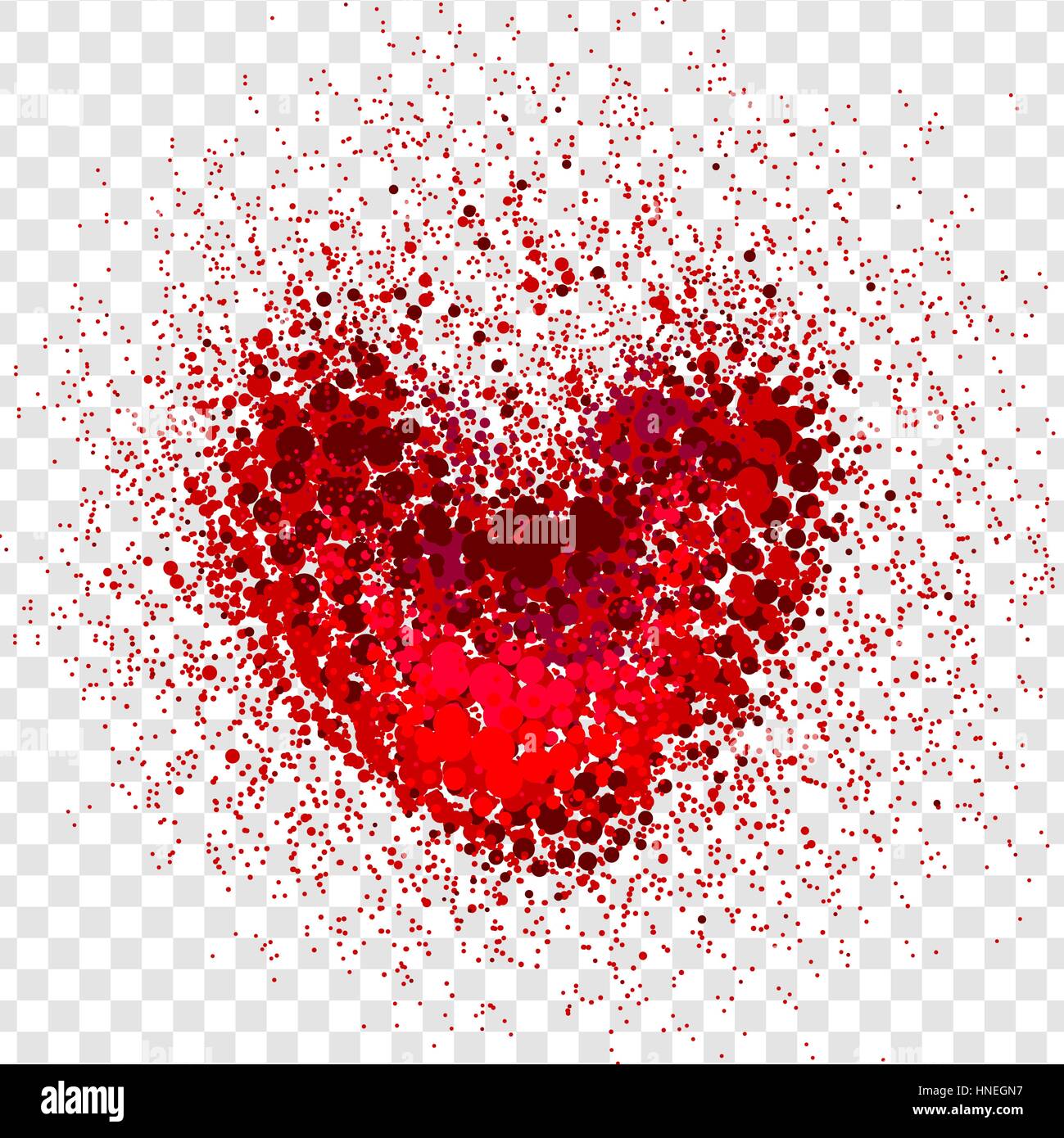Noise vortex pile red heart Stock Vector