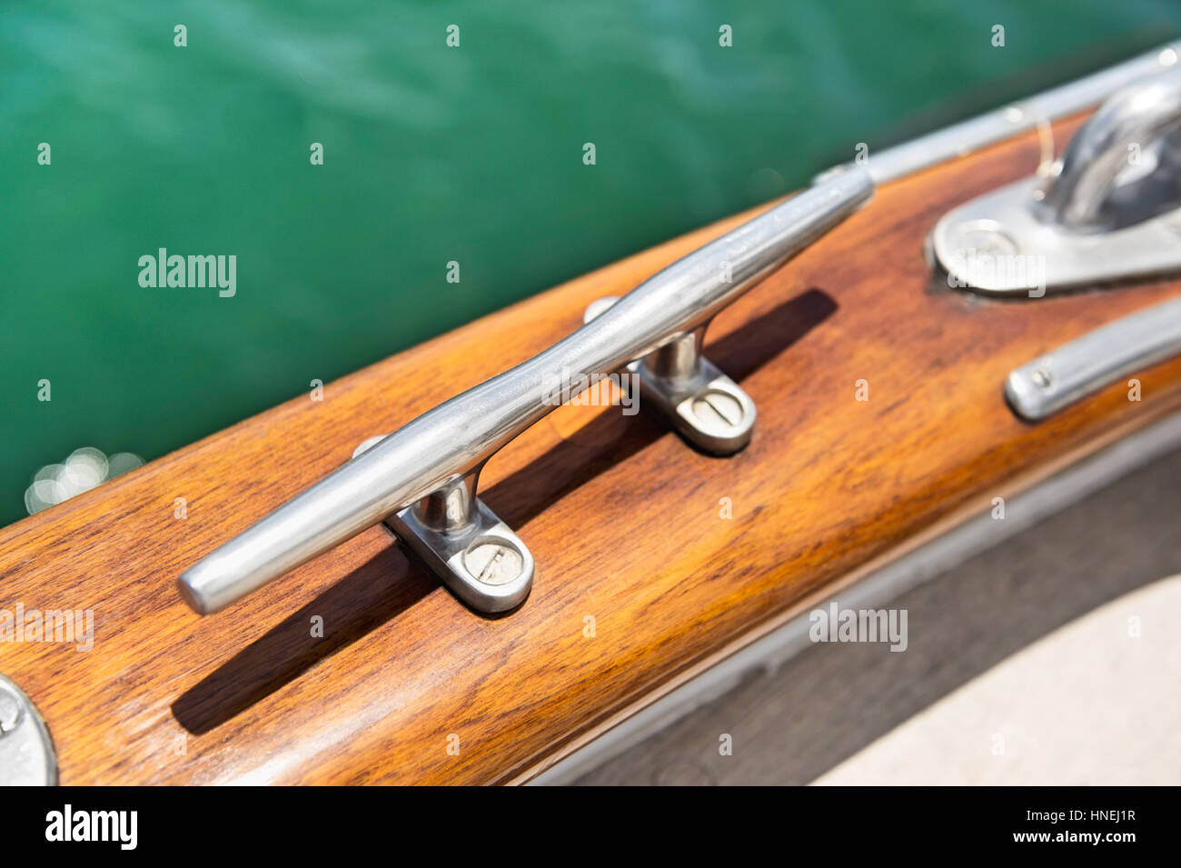 Closeup of cleat on sailing yacht Stock Photo Alamy