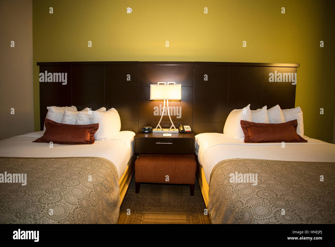 Beautiful hotel bedroom interior Stock Photo - Alamy