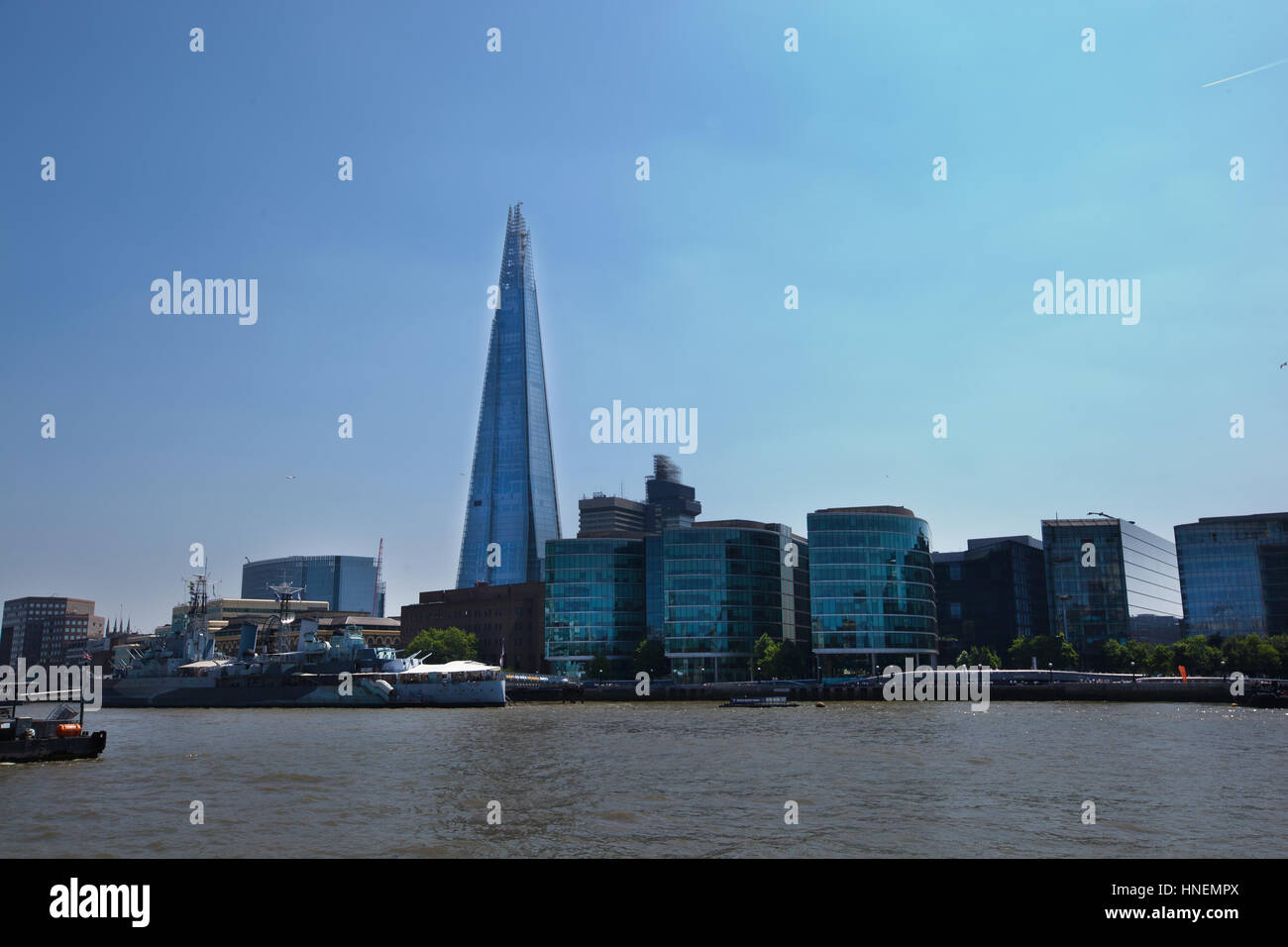The Shard from the River Thames Stock Photo