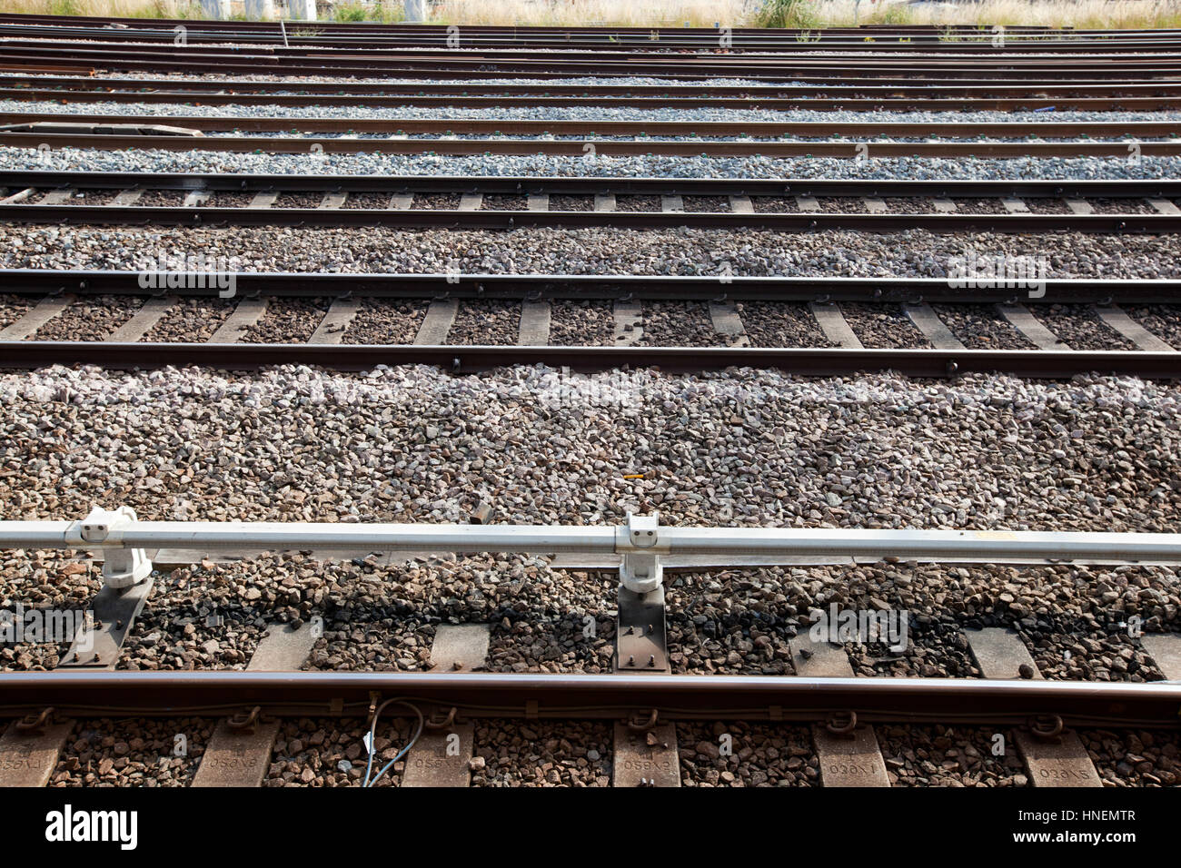 View of railway tracks Stock Photo