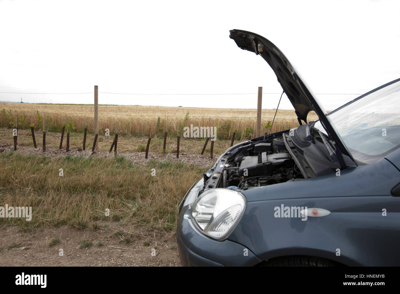 Car Broken Down In Countryside Stock Photo Alamy