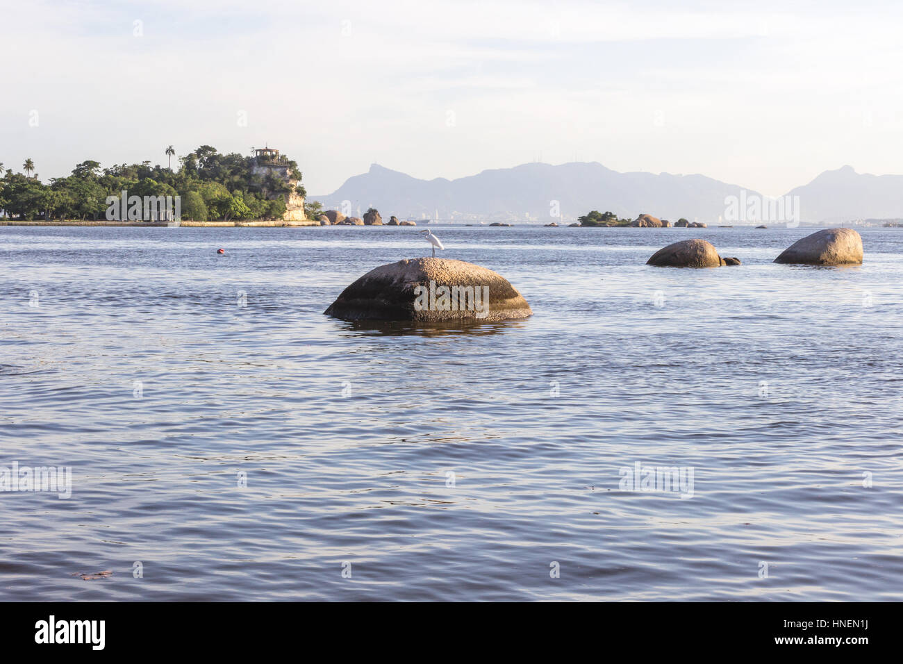 Brazil, State of Rio de Janeiro, Paqueta Island, View of the Guanabara