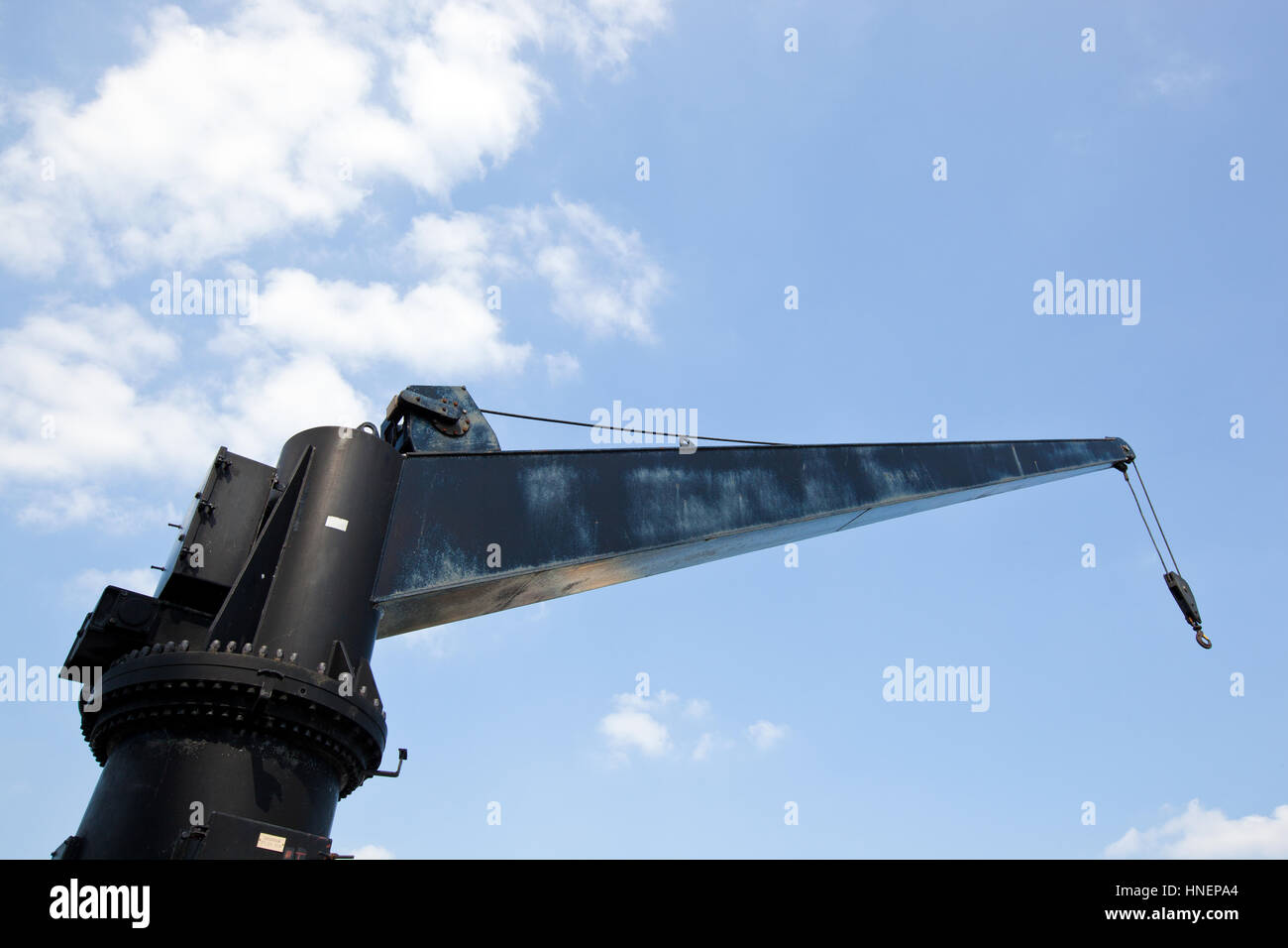 Black construction crane from below Stock Photo - Alamy