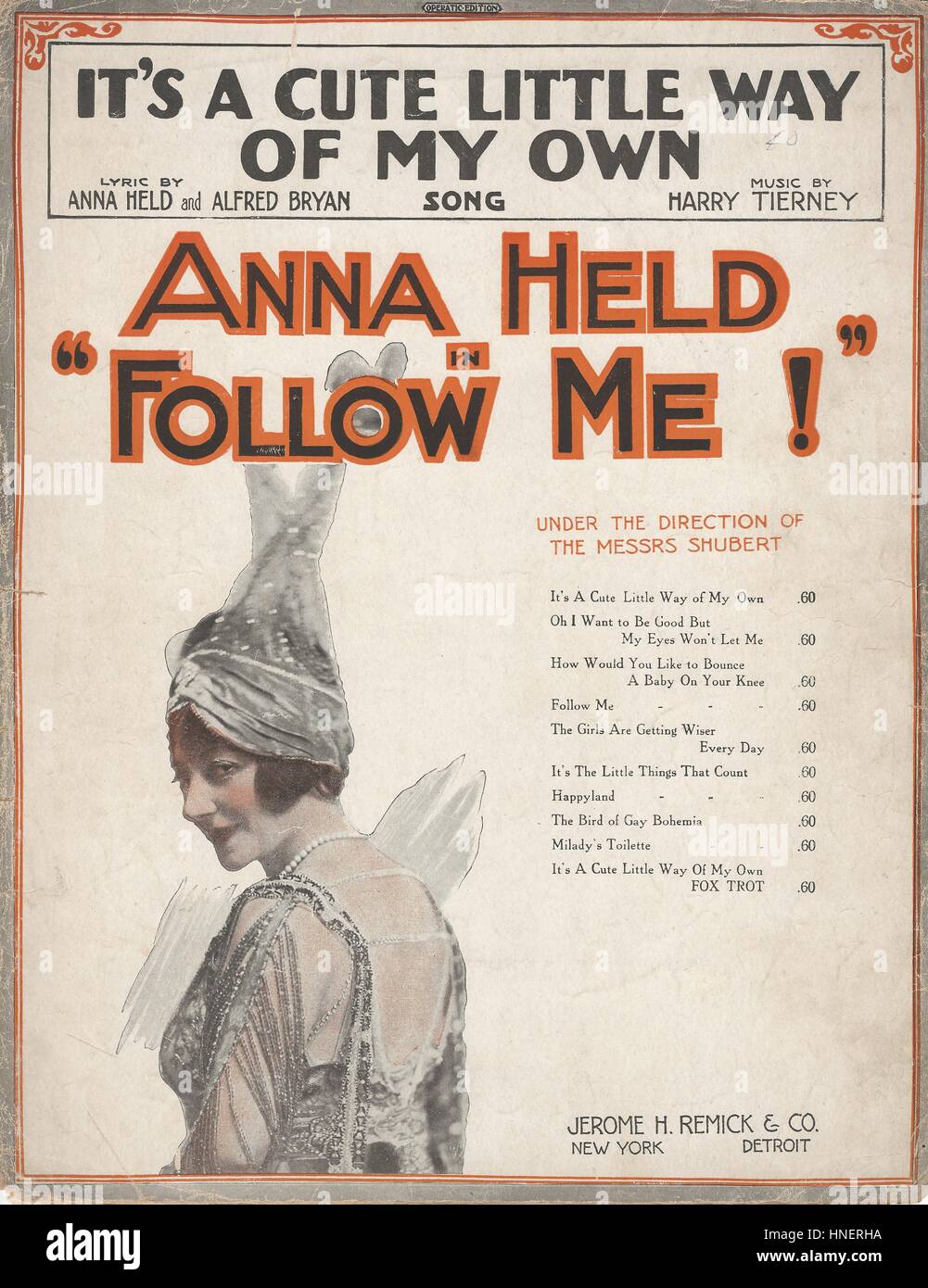 Follow Me 1916 Musical Sheet Music Cover Stock Photo Alamy