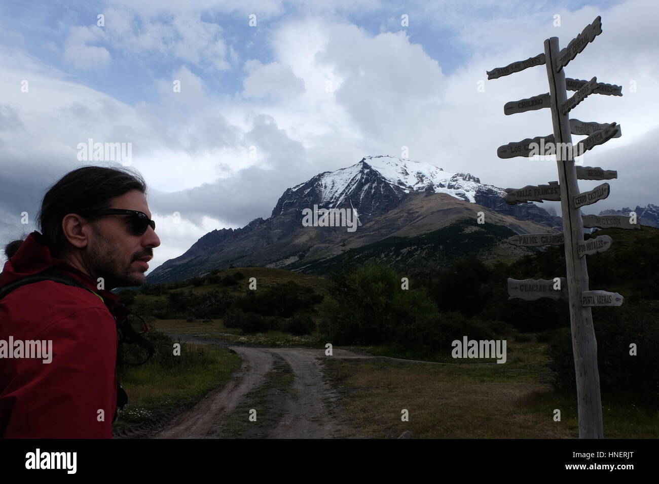 W circuit trek in Torres del paine national park, Chile Patagonia Stock ...