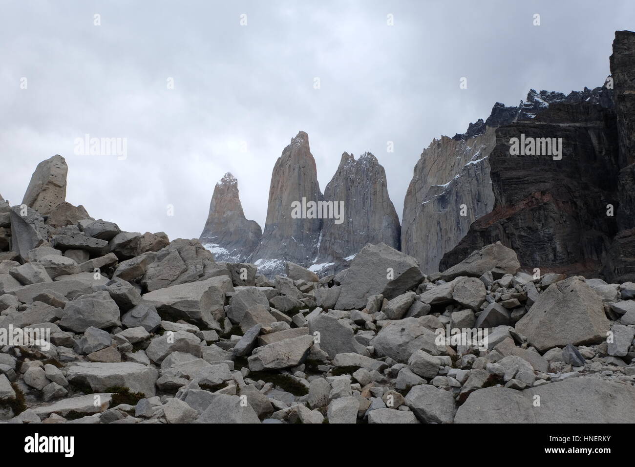 W circuit trek in Torres del paine national park, Chile Patagonia Stock ...
