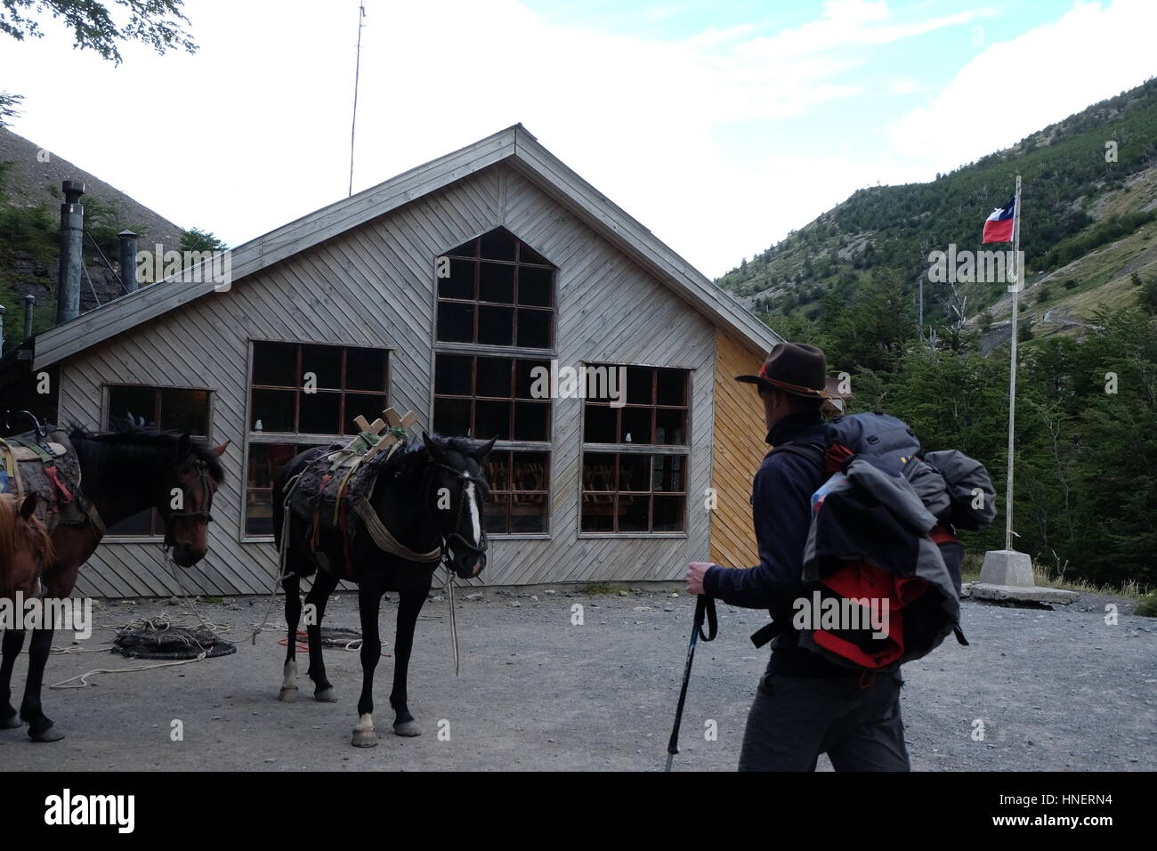 W circuit trek in Torres del paine national park, Chile Patagonia Stock ...