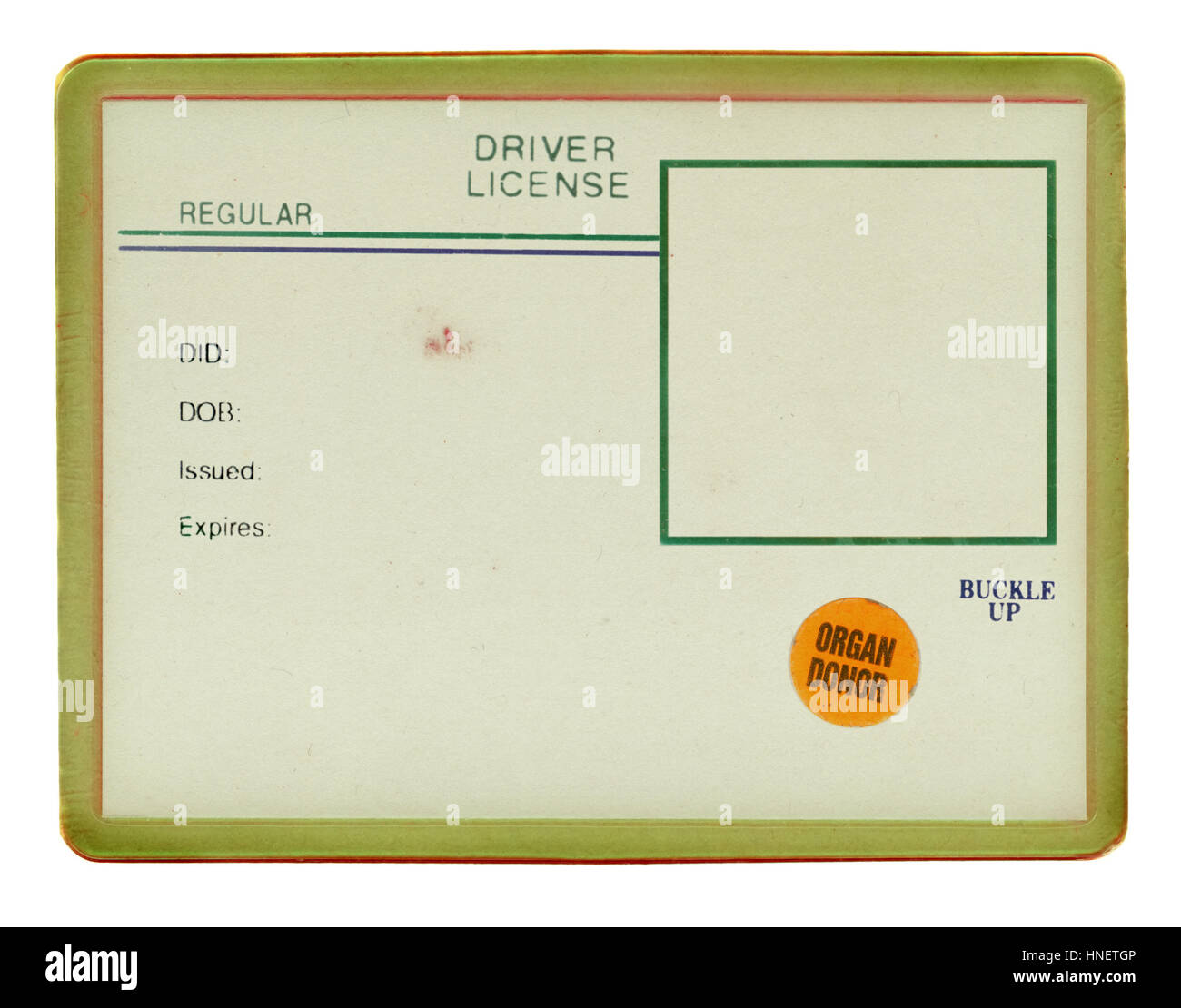 a blank drivers license stock photo - alamy