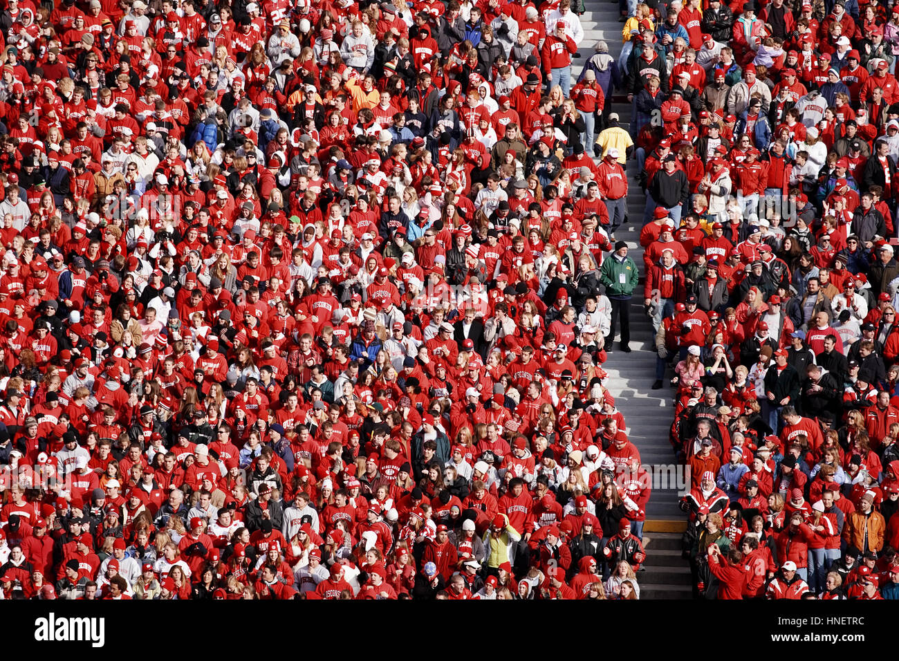 People in the stands at a football game Stock Photo Alamy