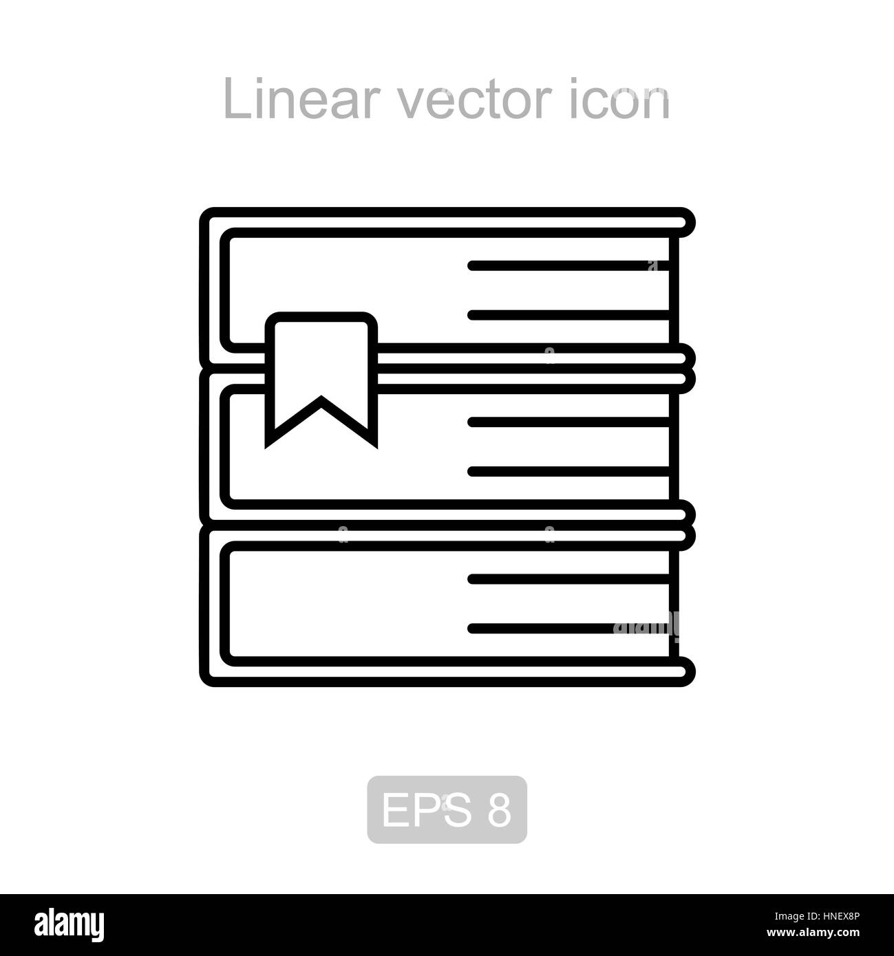 Icon of the books in a linear style Stock Vector