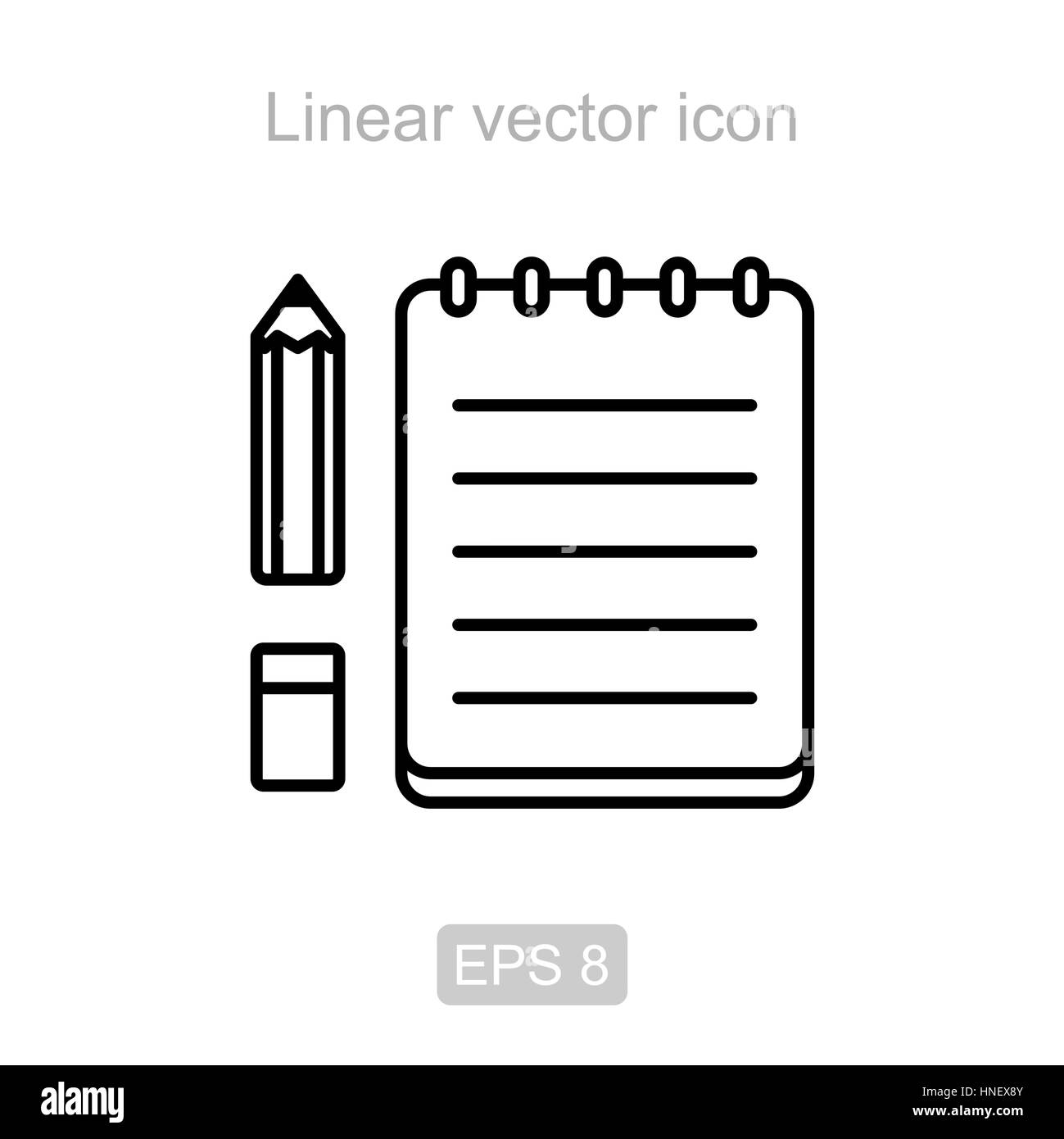 Icon of the set for notes in a linear style Stock Vector Image & Art ...