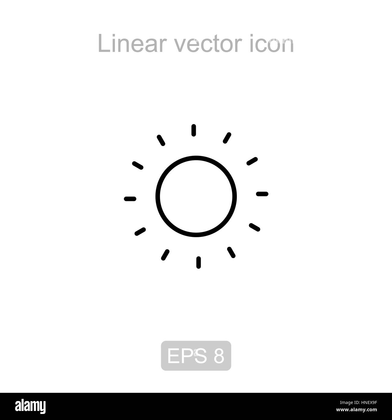 Icon of the sun in a linear style Stock Vector Image & Art - Alamy