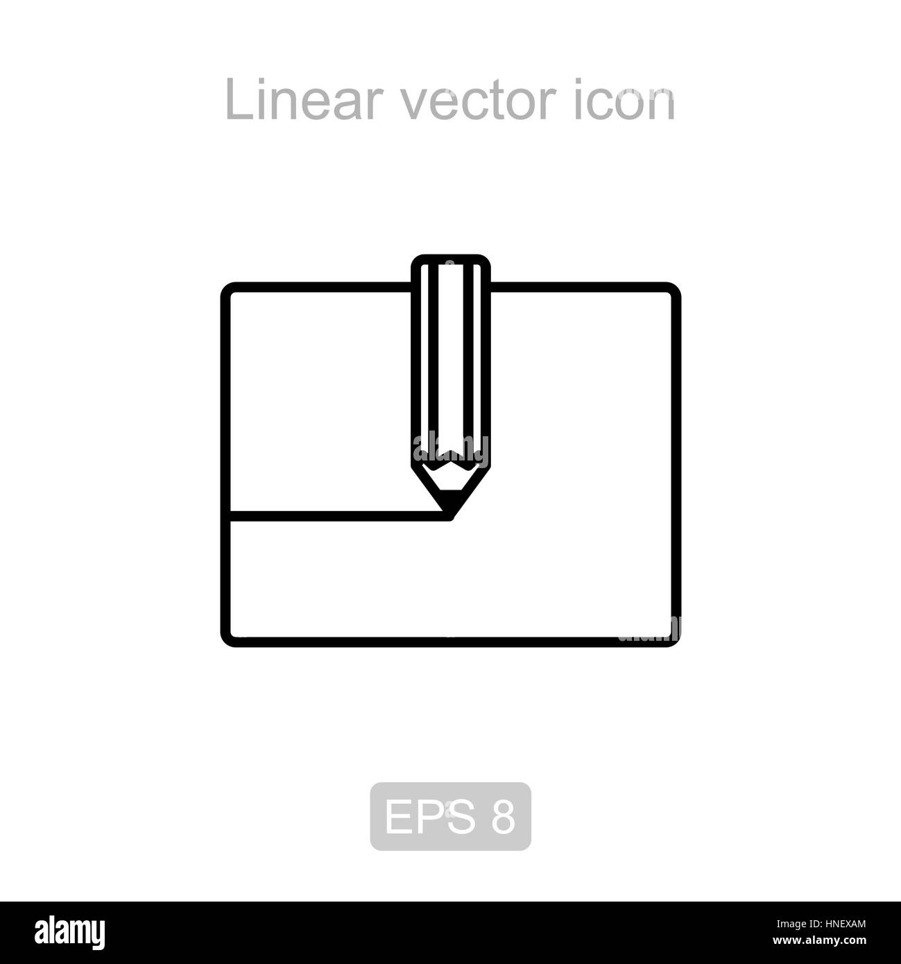 Icon of the pencil and paper in a linear style Stock Vector Image & Art ...