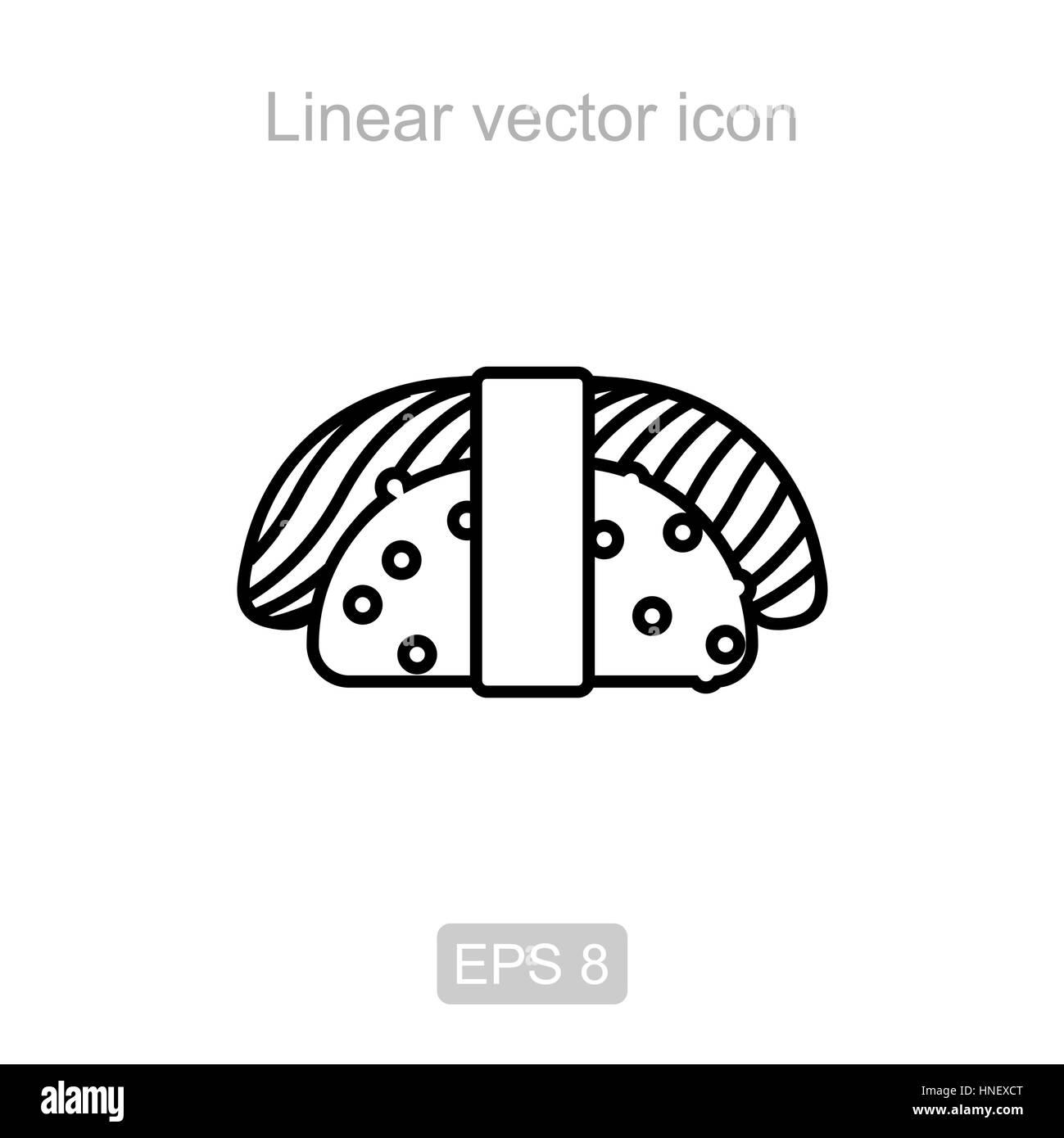 Icon of the sushi in a linear style Stock Vector