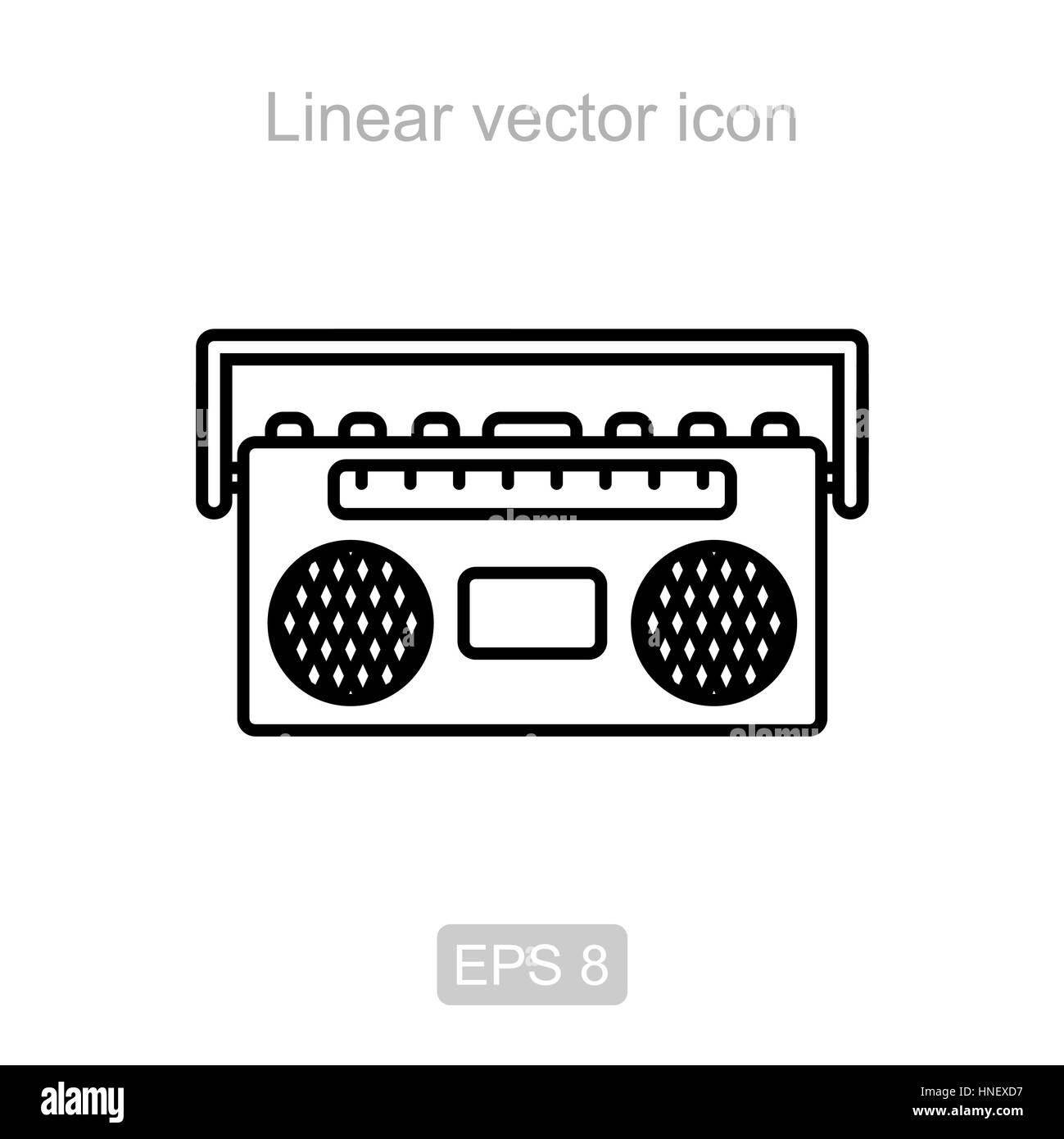Icon of the boombox in a linear style Stock Vector
