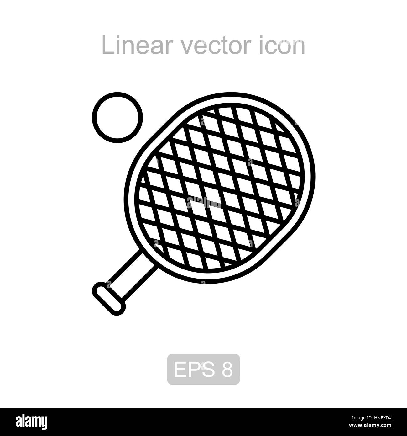 Icon of the tennis racket in a linear style Stock Vector Image & Art ...