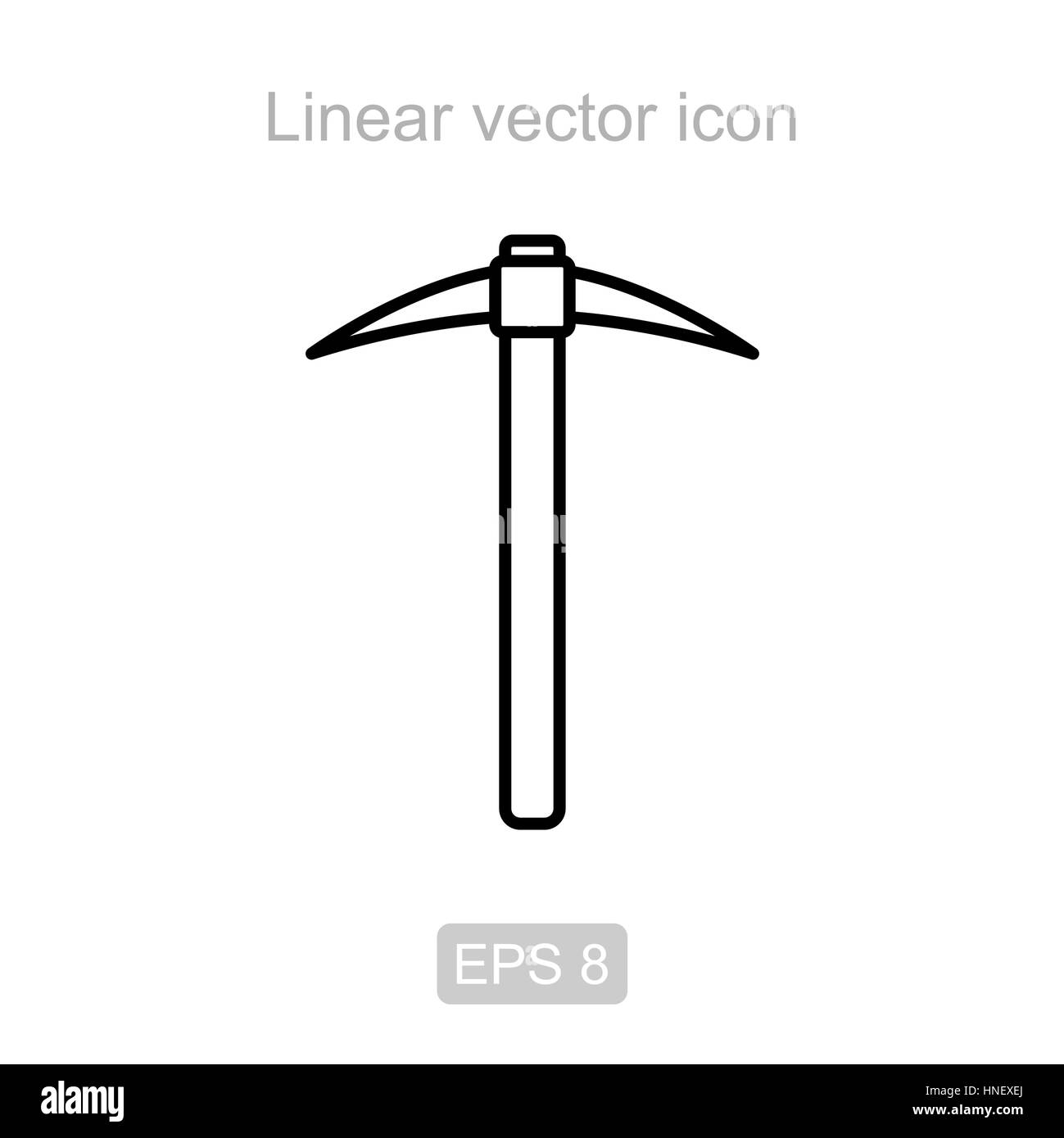 Pickaxe. Linear vector icon. Stock Vector