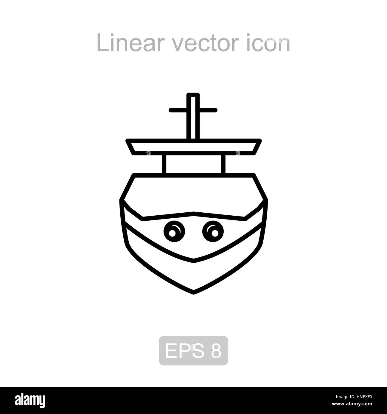 Tanker. Linear vector icon. Stock Vector