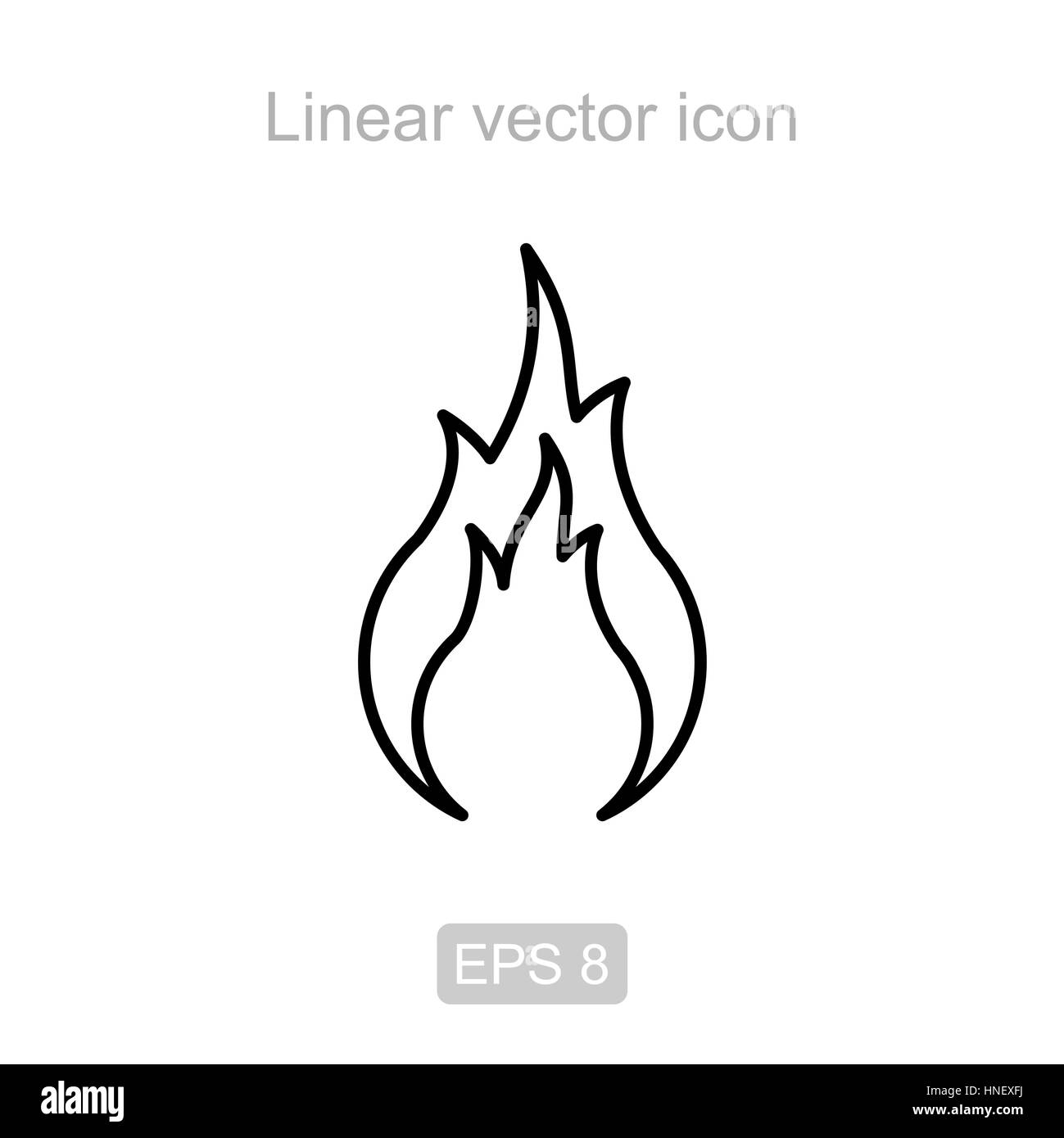 Fire. Linear vector icon. Stock Vector