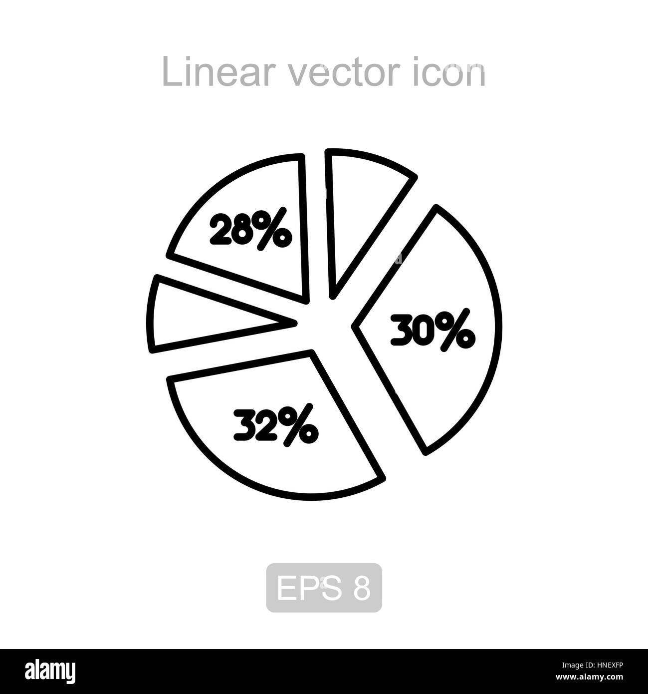 Pie graph. Linear vector icon. Stock Vector
