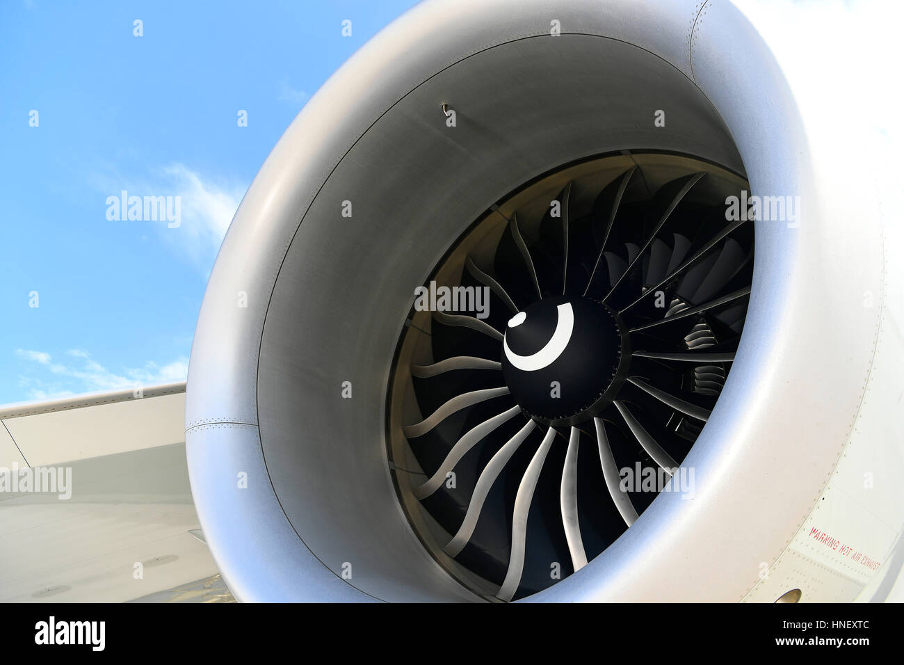 Turbine, engine, Boeing, B 787, Airport Munich, Upper Bavaria, Bavaria, Germany Stock Photo