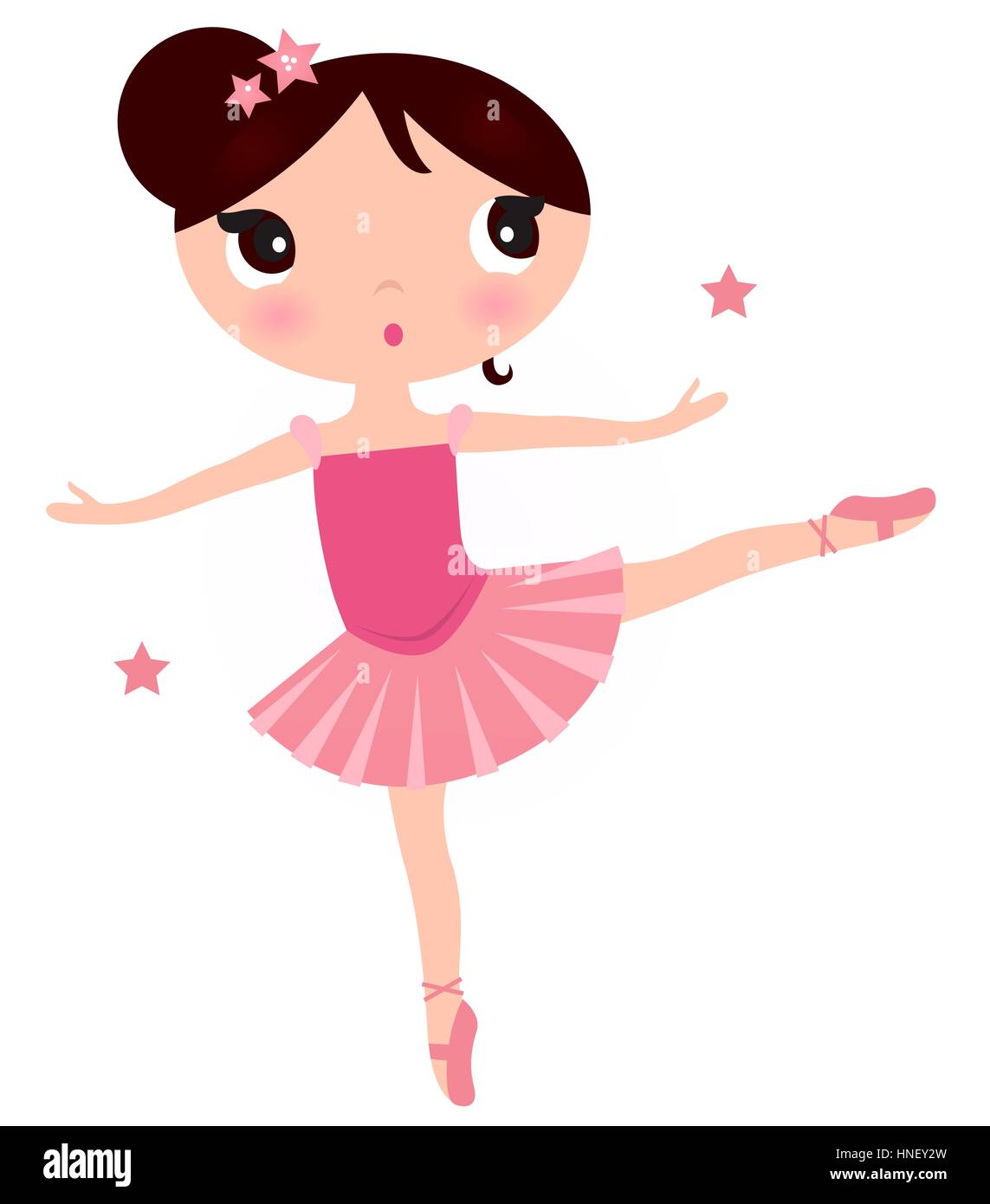 Beautiful little ballerina girl. Kids illustration Stock Photo - Alamy