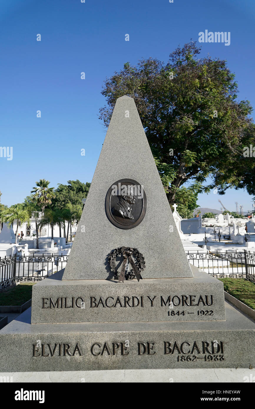 Bacardi gravesite, spirits producers, Cementerio Santa Ifigenia, Santiago de Cuba, Cuba Stock Photo