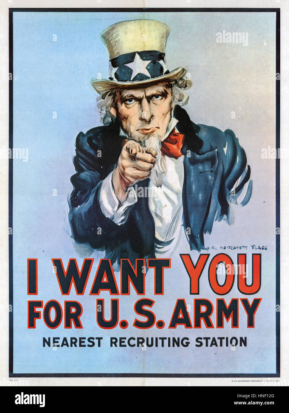 I WANT YOU FOR THE U.S. ARMY 1917 American recruiting poster designed by James Montgomery Flagg Stock Photo