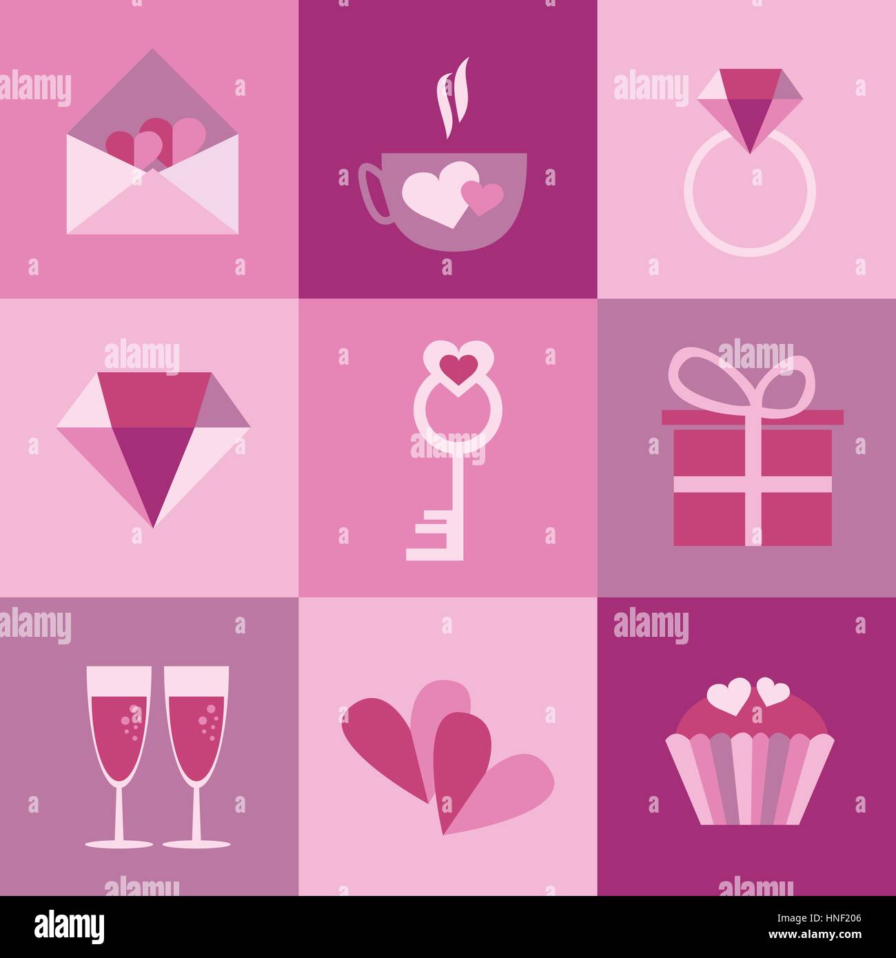 set of icons for Valentines day, Mothers day, wedding Stock Vector ...
