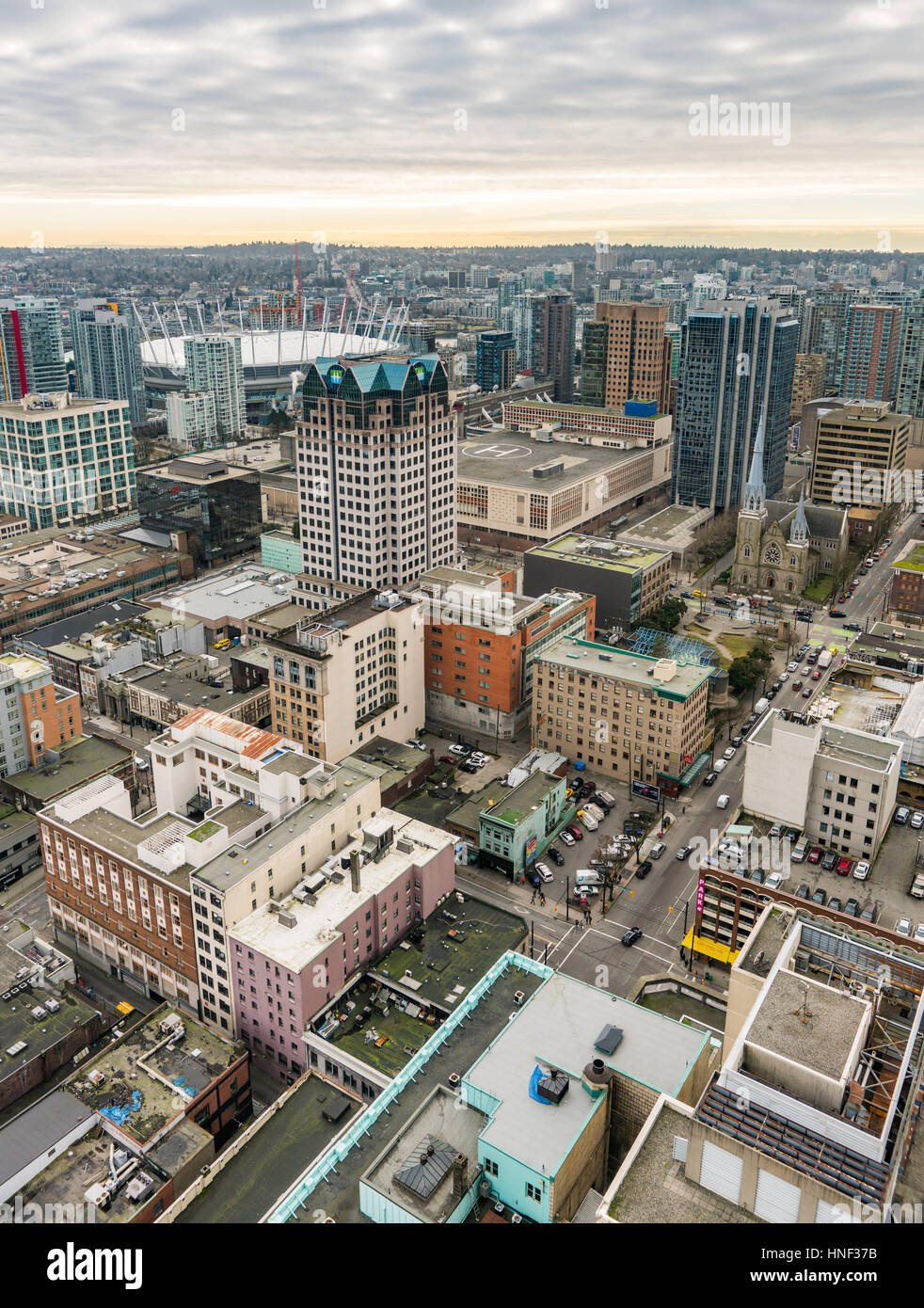 Vancouver, Canada - January 28, 2017: Vancouver city as seen from Vancouver Lookout. Stock Photo