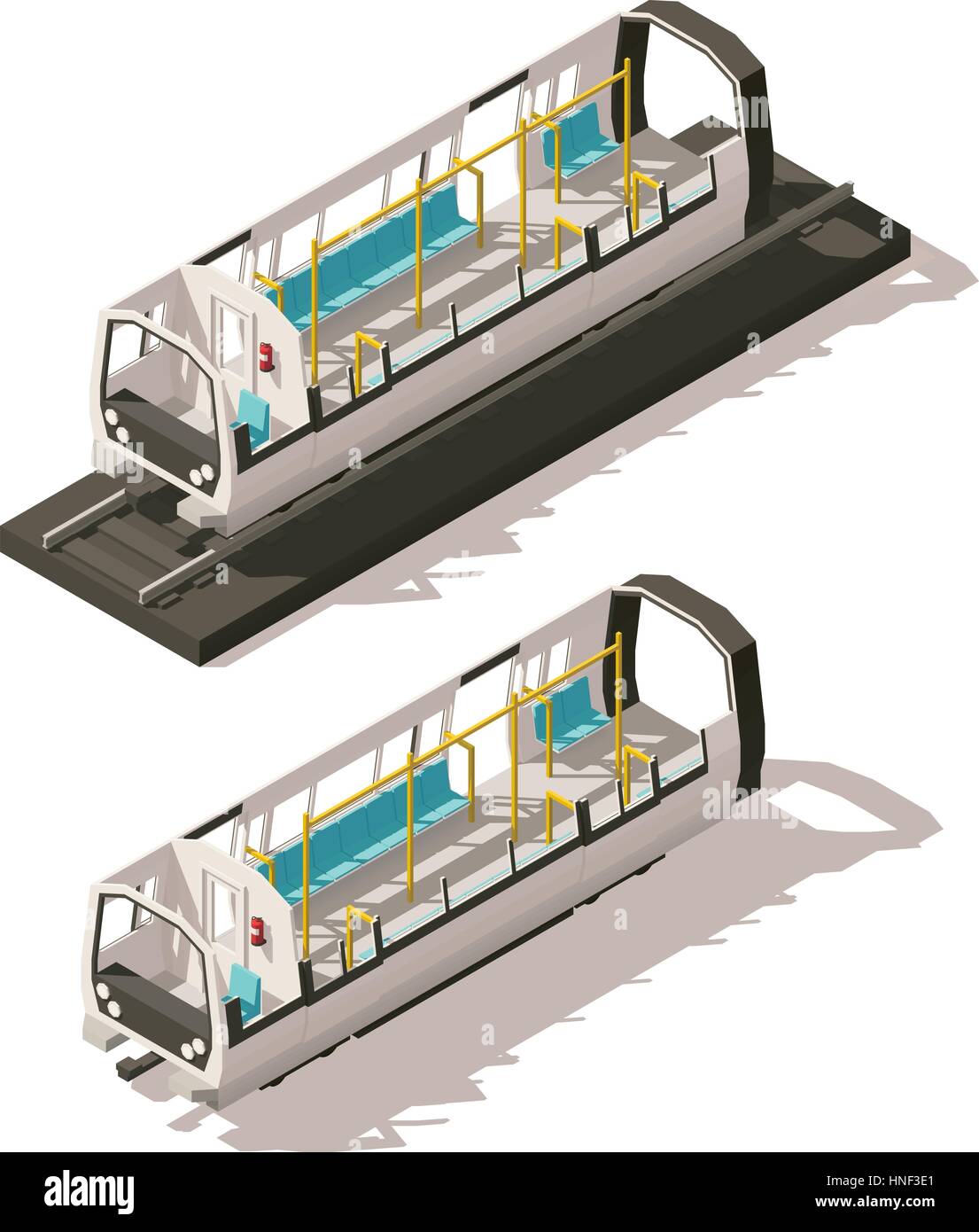 Vector isometric subway train cross section hires stock photography