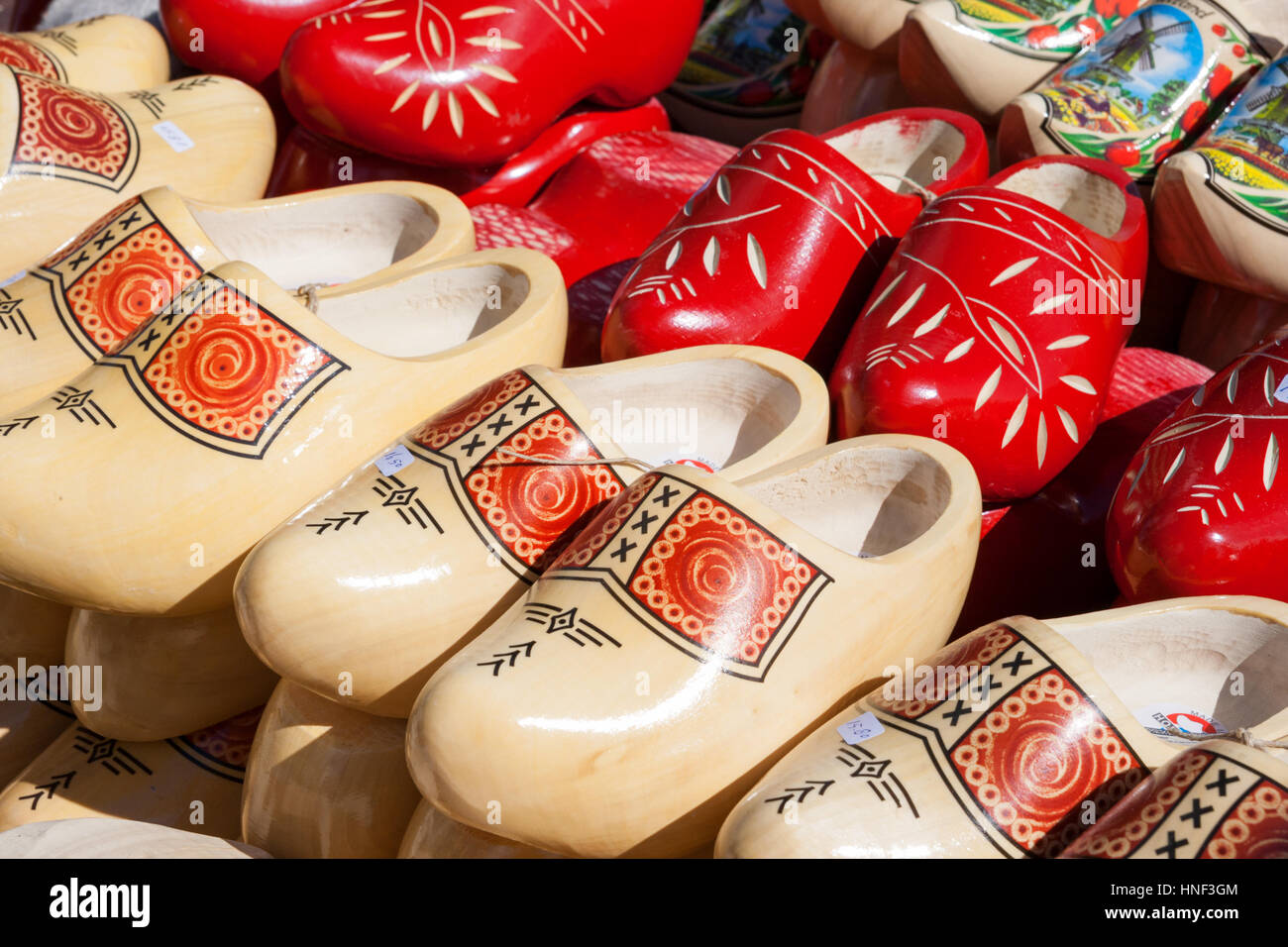Dutch wooden clogs for sale on a market Stock Photo Alamy