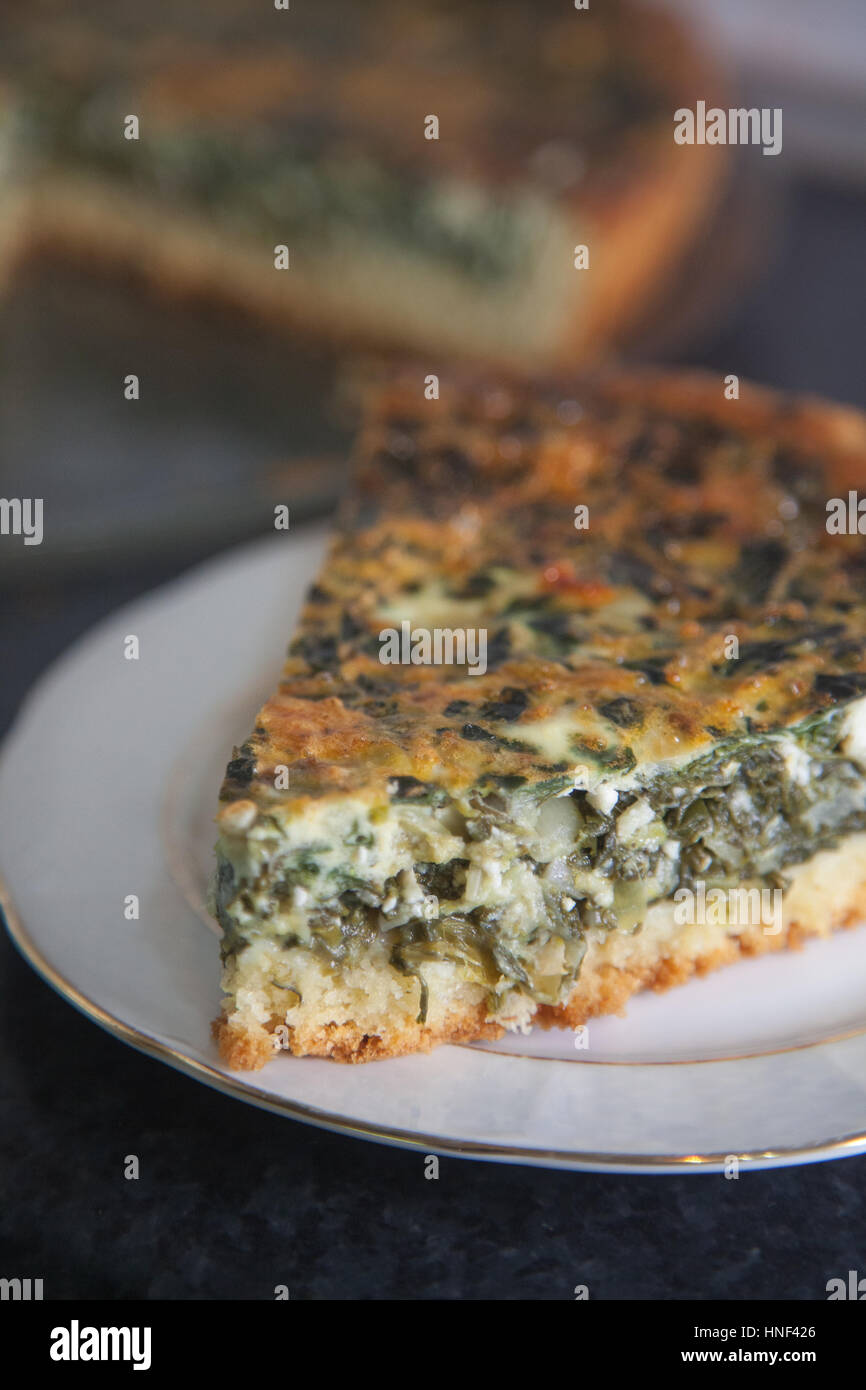 Greek homemade spinach pie Stock Photo