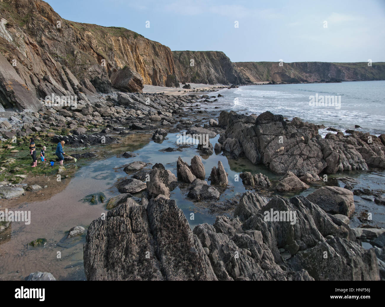 Rock formations on the beaches in the UK Stock Photo - Alamy