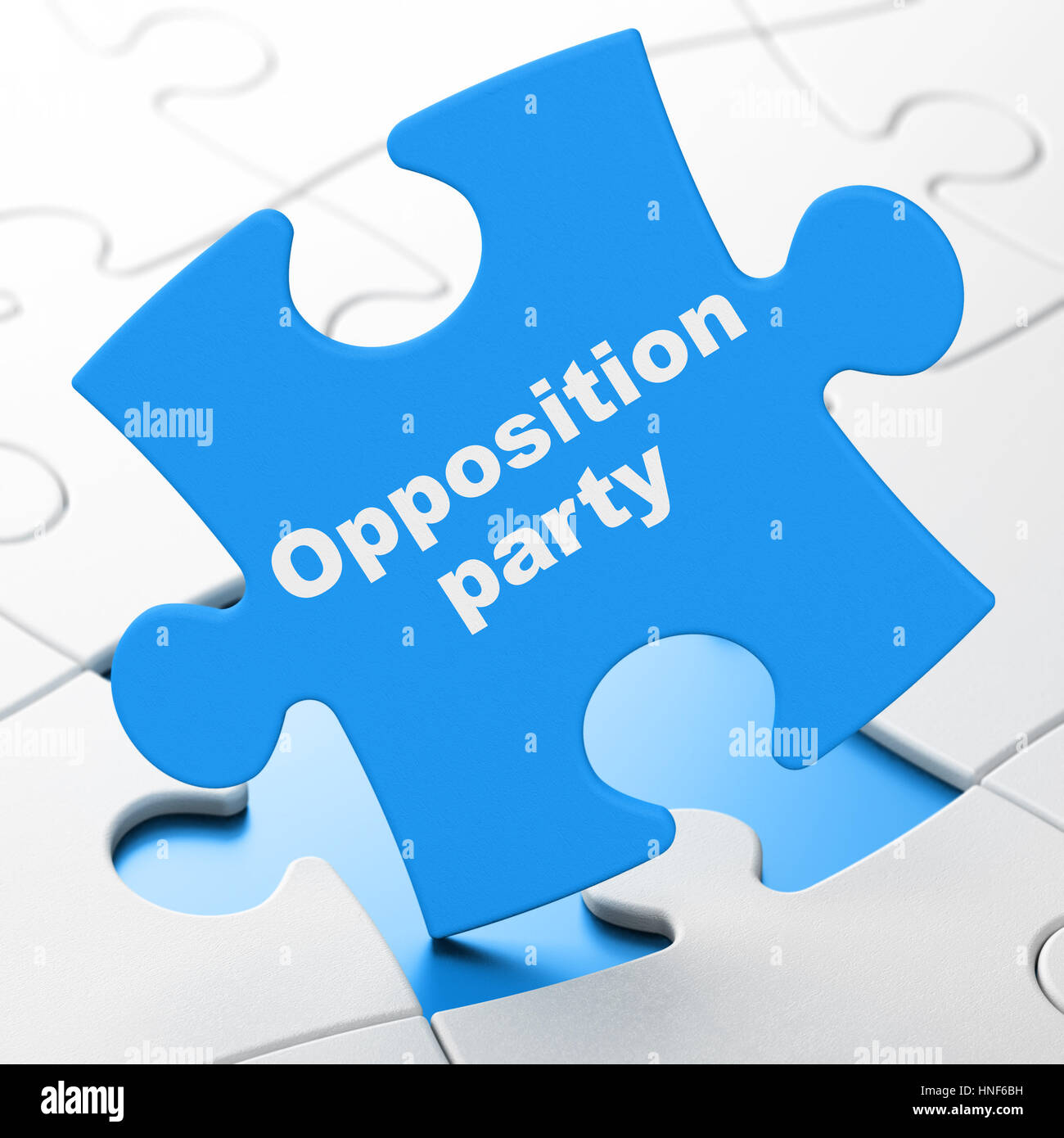Political concept Opposition Party on Blue puzzle pieces background