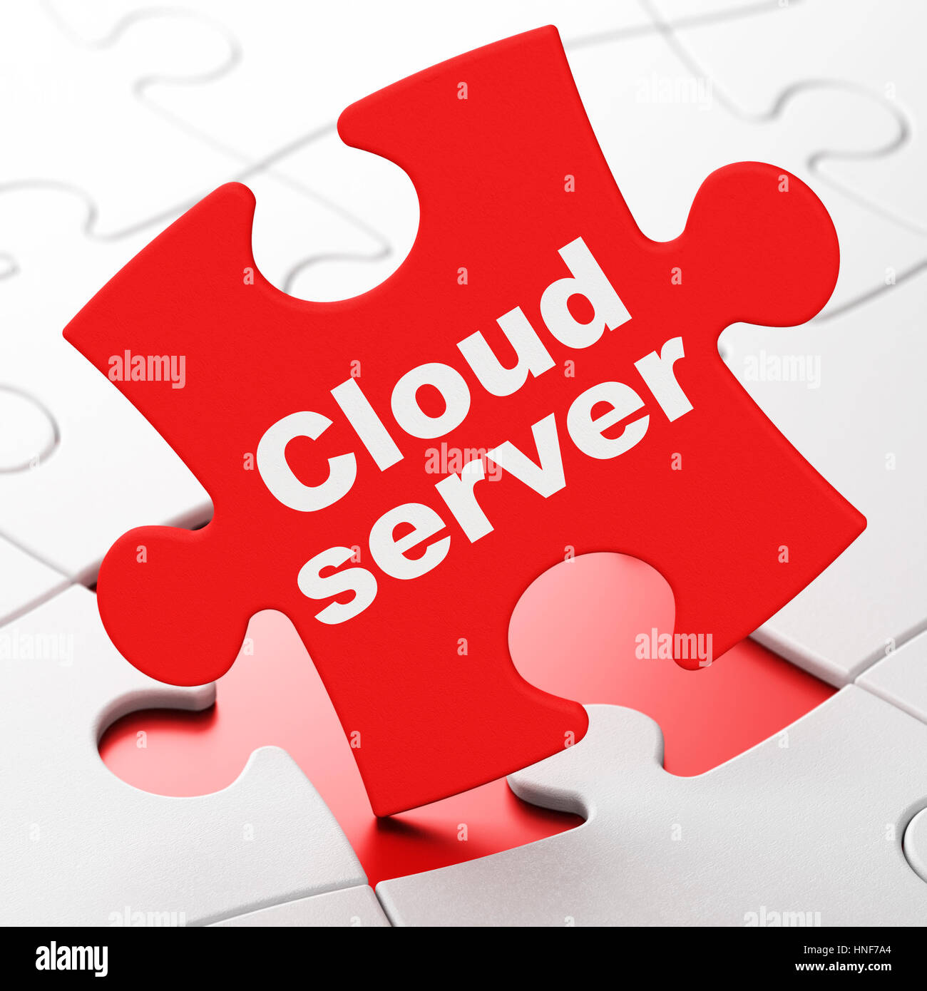 Cloud networking concept: Cloud Server on Red puzzle pieces background ...