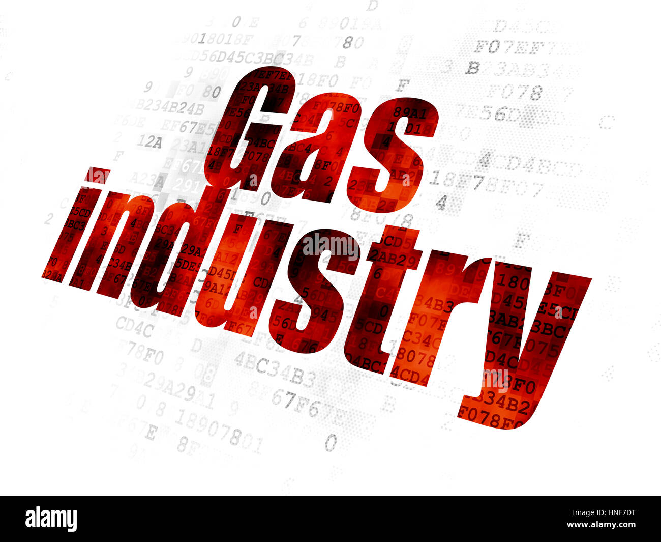 Manufacuring concept: Pixelated red text Gas Industry on Digital background Stock Photo